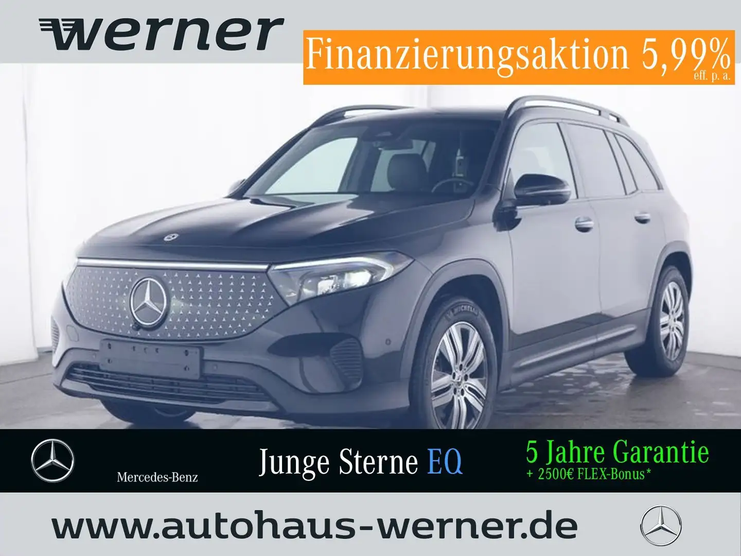 Mercedes-Benz EQB 300 4M ELE-ART-ADV+ AHK MEMORY PANO FAP 360° Schwarz - 1