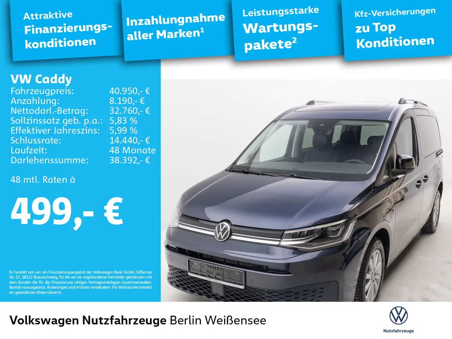 Volkswagen Caddy Life 1.5 TSI eHybrid DSG*GOAL*LED*KLIMA Blau - 2