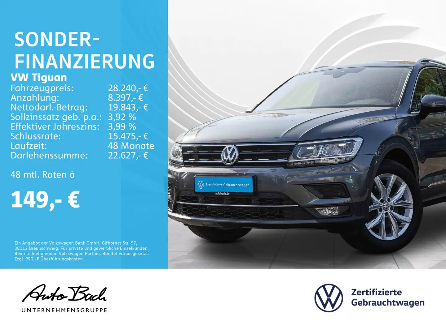 Volkswagen Tiguan 2.0 TSI DSG Highline 4-Motion, LED, AHK, Gris - 1