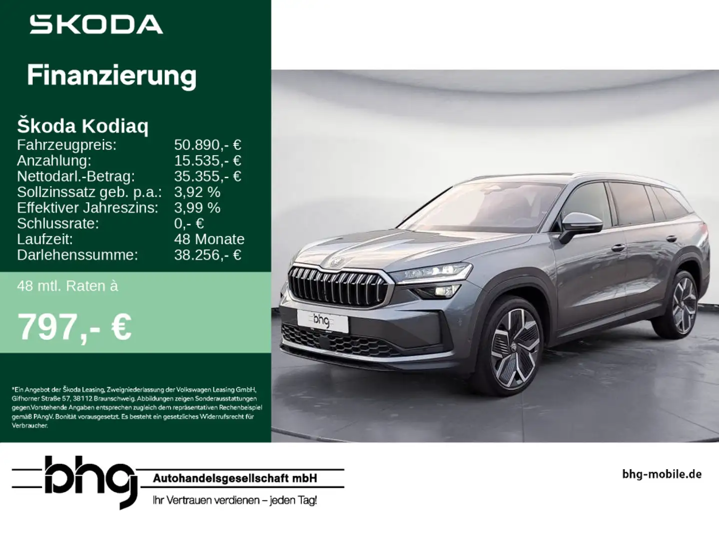 Skoda Kodiaq 2.0 TDI 4x4 DSG Selection Design AHK Pano Grau - 1