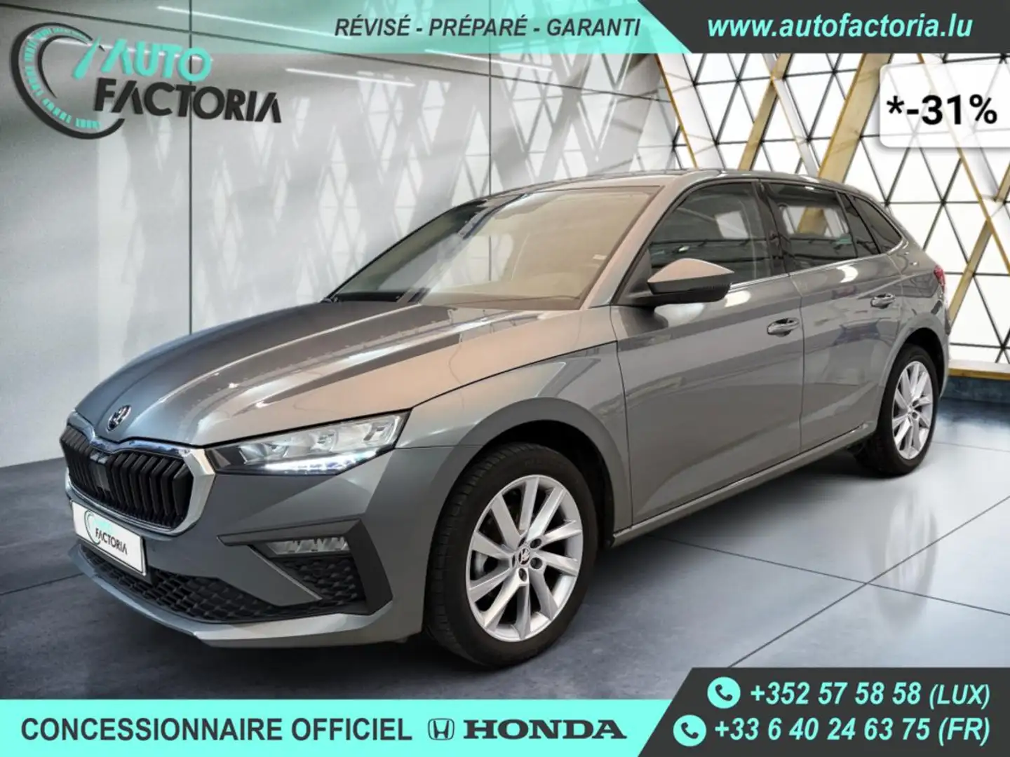 Skoda Scala -31% 1.0 TSI BVA 115cv+MIRRORLINK+CAM+LED+Opts Grijs - 1