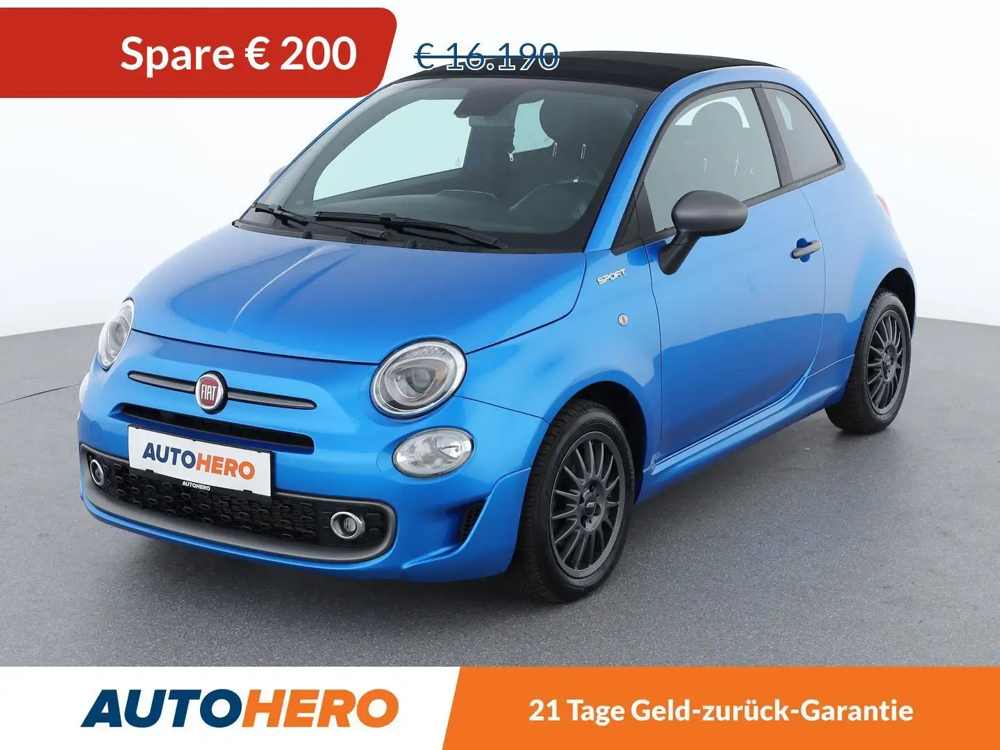 Fiat 500C 1.0 Mild-Hybrid Sport *TEMPO*BEATSAUDIO*BT* Bleu - 1
