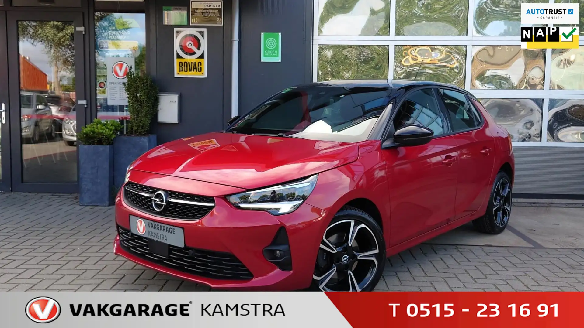 Opel Corsa 1.2 GS Line AA+ACP/PDC+Cam/WInterpak./DigiDash Rood - 1