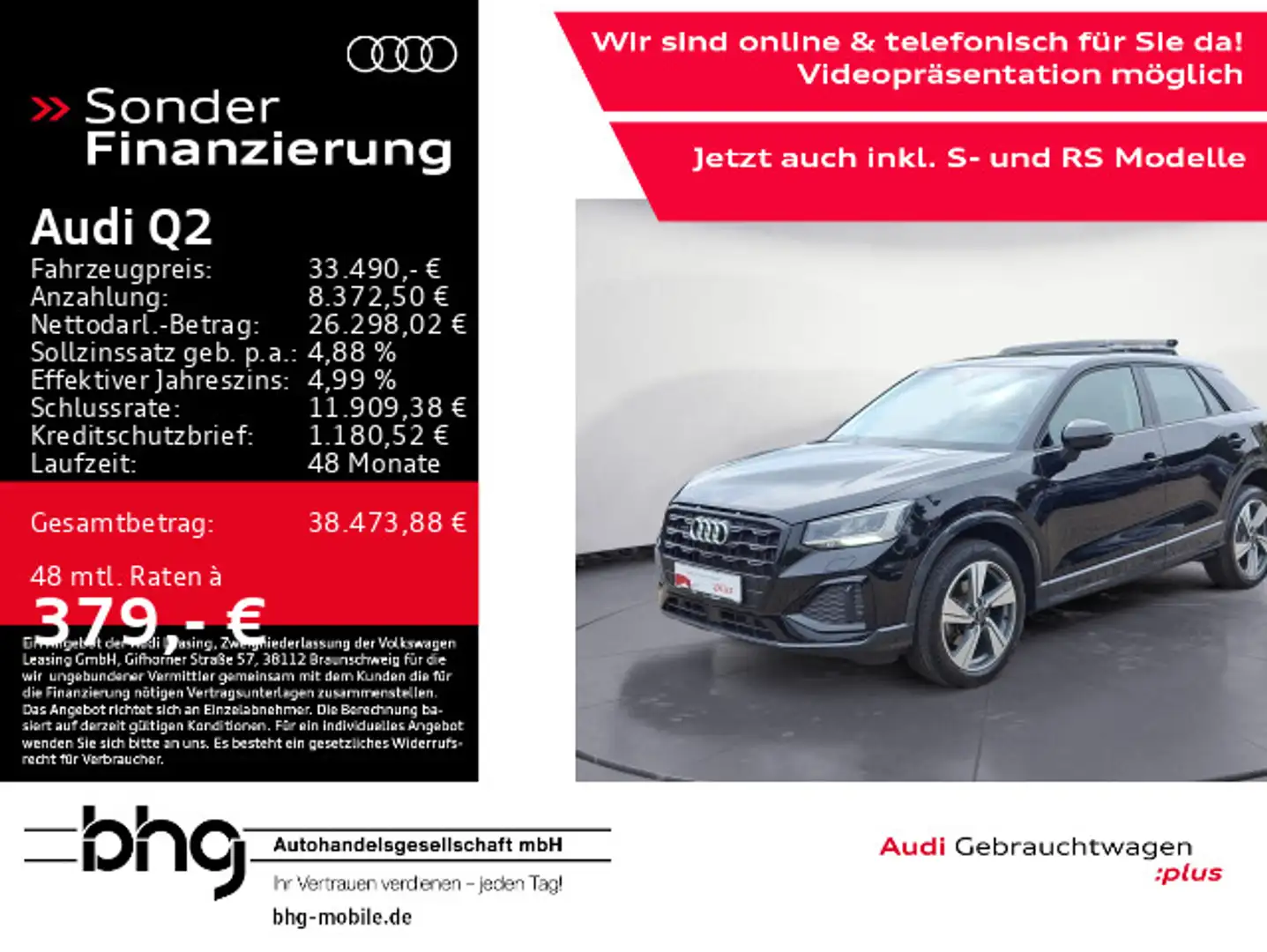 Audi Q2 40 TFSI quattro S tronic advanced Schwarz - 1