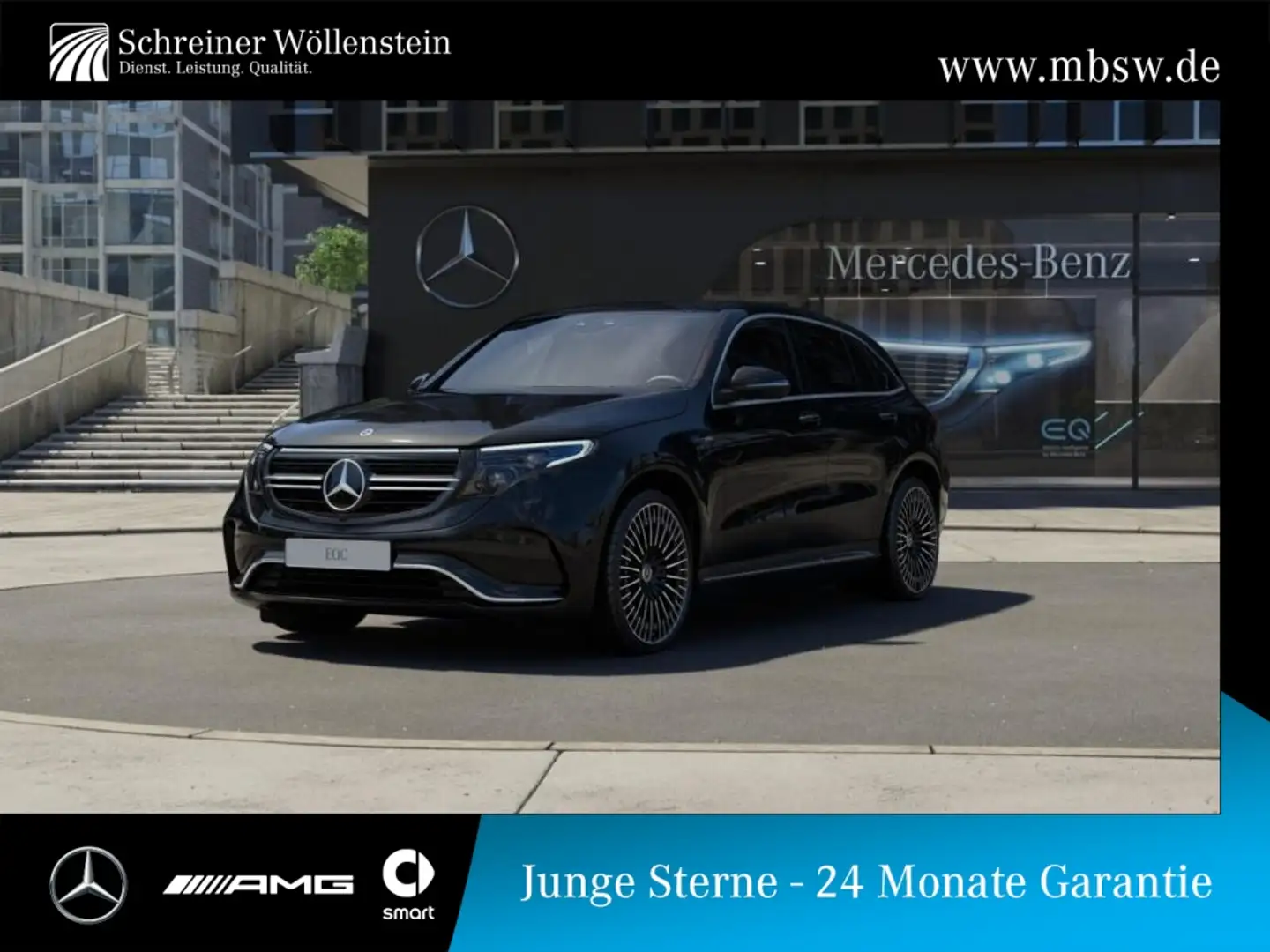 Mercedes-Benz EQC 400 4M AMG-E+I*AHK*HUD*SD*21*Memo*360*AdvS* Schwarz - 1