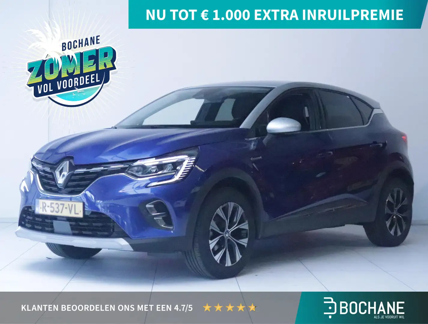 Renault Captur 1.0 TCe 90 techno Clima/Navi/Camera Blauw - 1