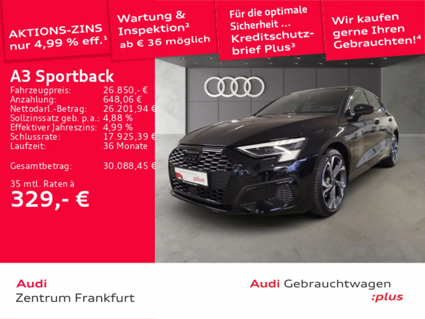 Audi A3 40 TFSI e advanced S tronic Matrix- Schwarz - 1