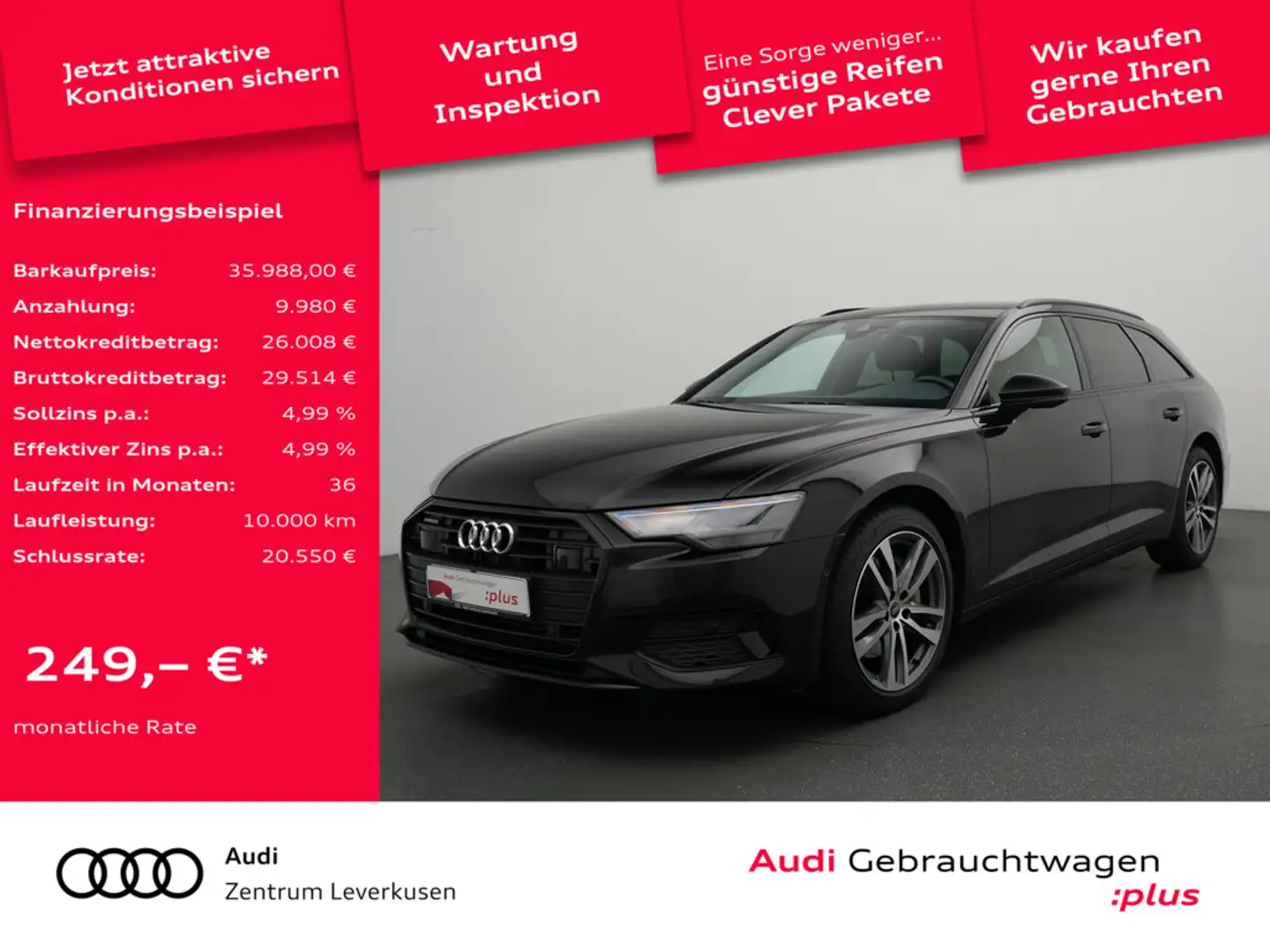 Audi A6 Avant 45 quattro S TRON ACC NAVI KAM SHZ Schwarz - 1