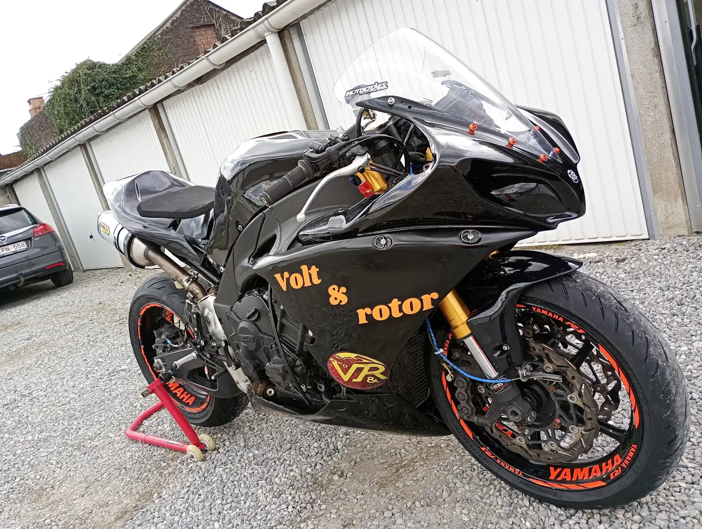 Yamaha YZF-R1 R1 2009 cross plane foul piste Zwart - 1