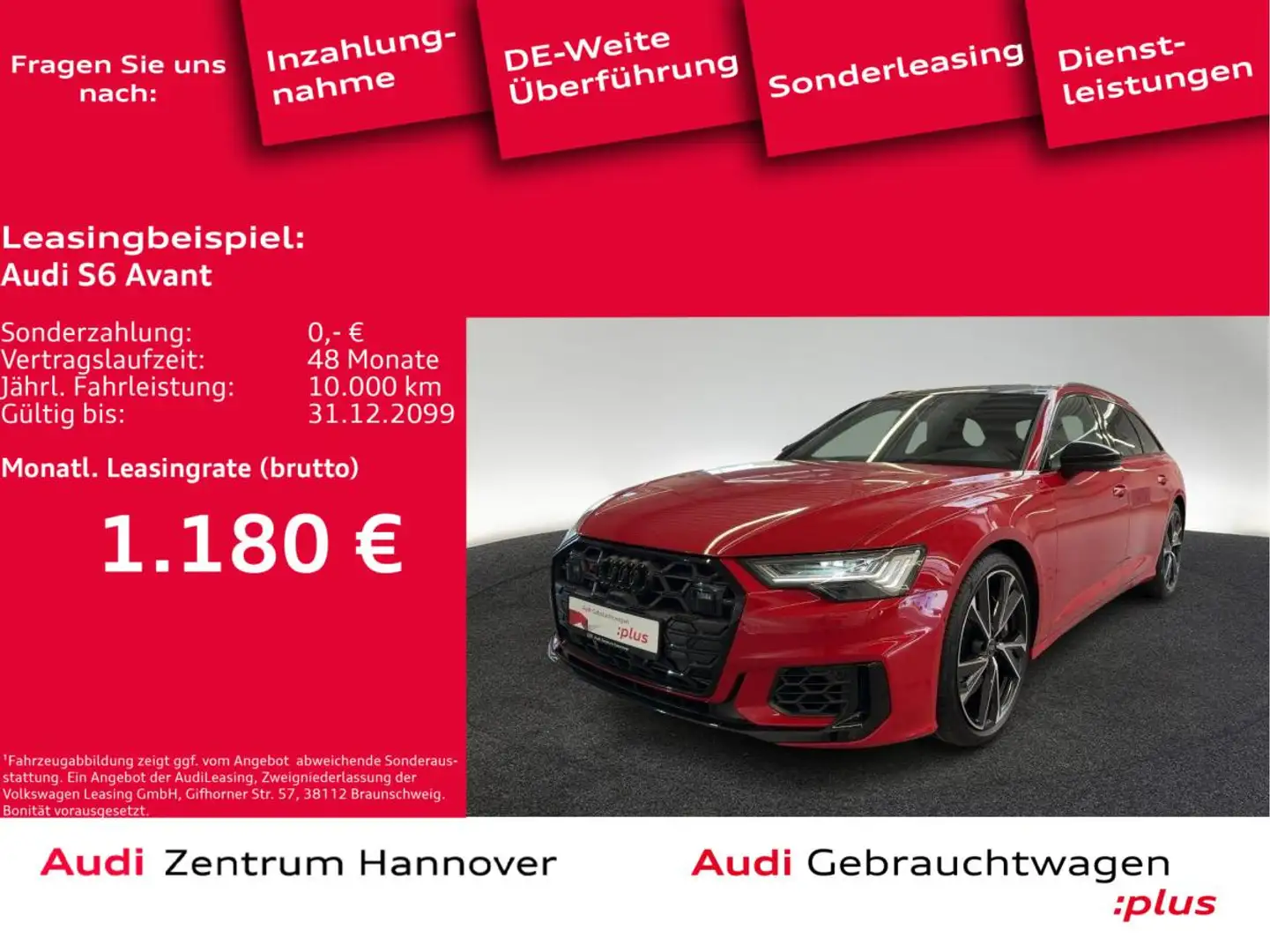Audi S6 Avant 55 TDI quattro Standh. Head-Up Pano HD Matri Rot - 1