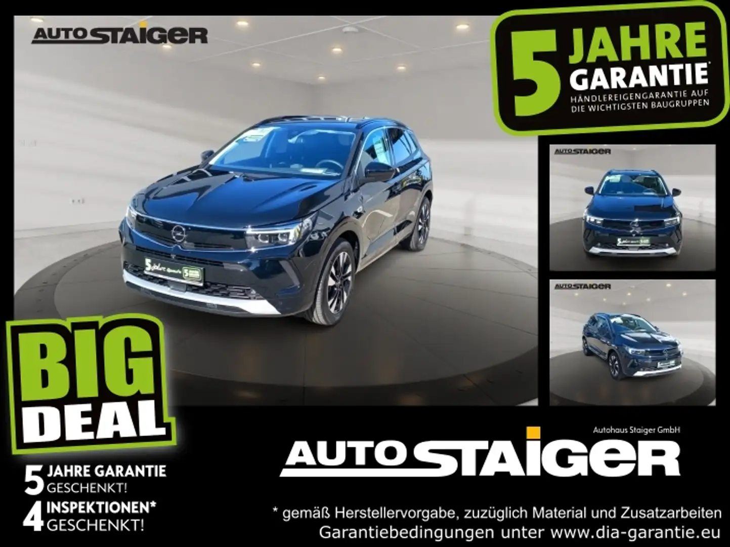 Opel Grandland 1.2 Turbo Elegance Alcantara, AHK Negro - 1