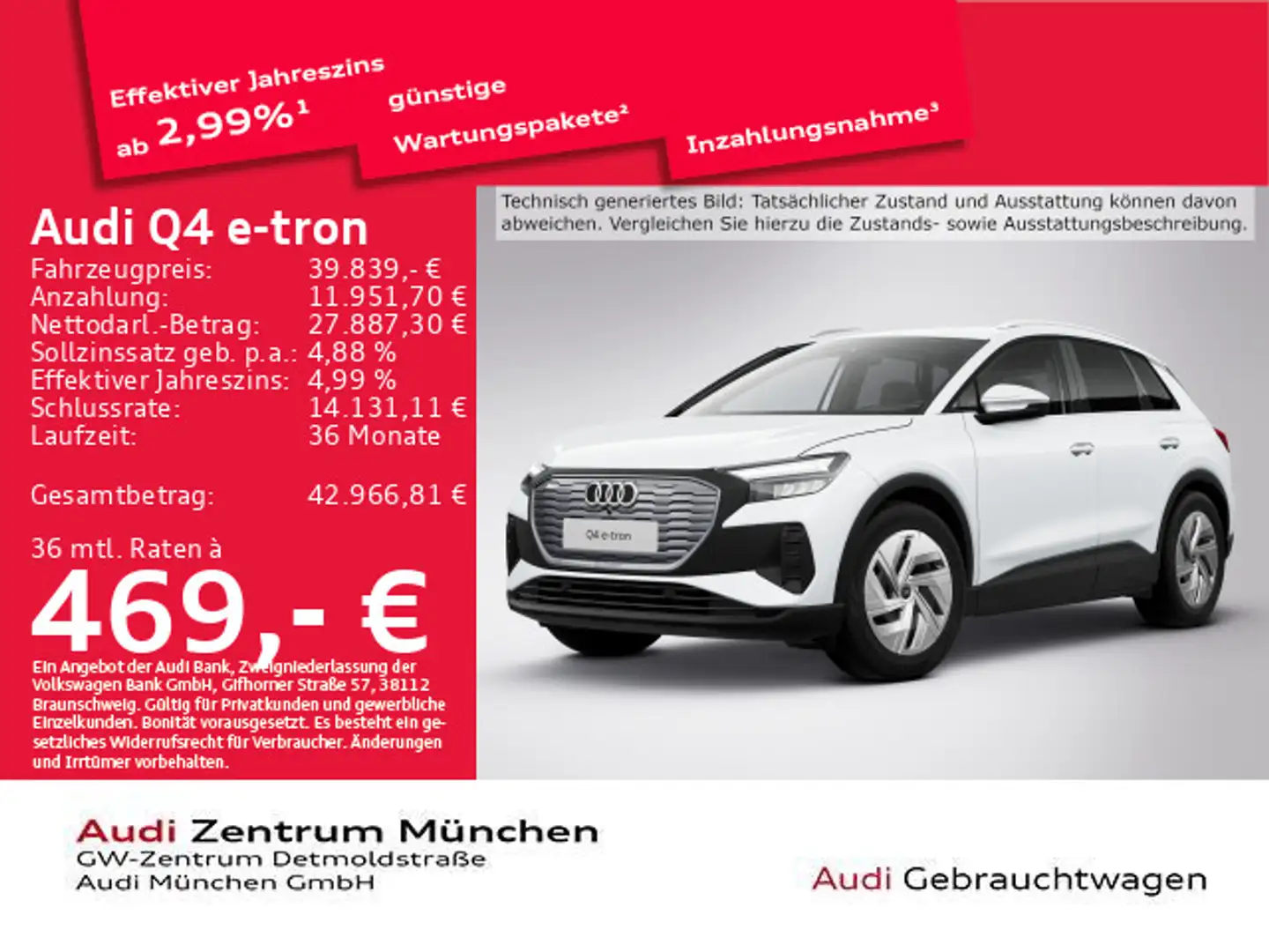 Audi Q4 e-tron 40 AHK/Navi+/SONOS Weiß - 1