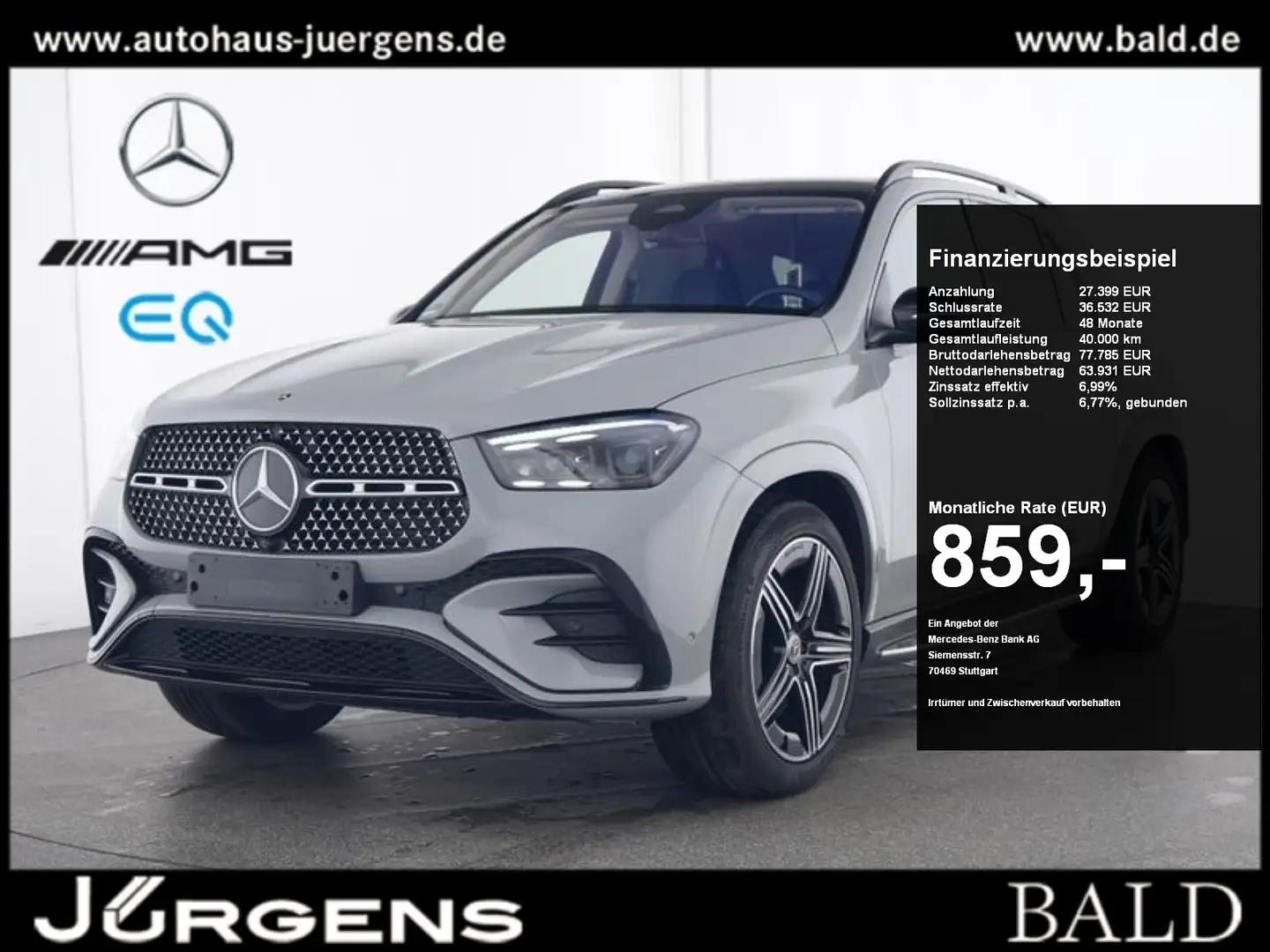 Mercedes-Benz GLE 400 e 4M AMG-Sport/Pano/Burm/AHK/Night/21' Gris - 1