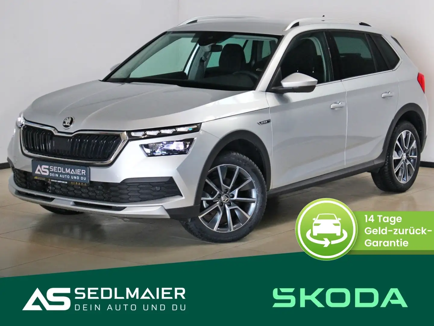 Skoda Kamiq 1.5 TSI Scoutline SHZ|Cam|NAVI|APP|LED|DSG Silber - 1