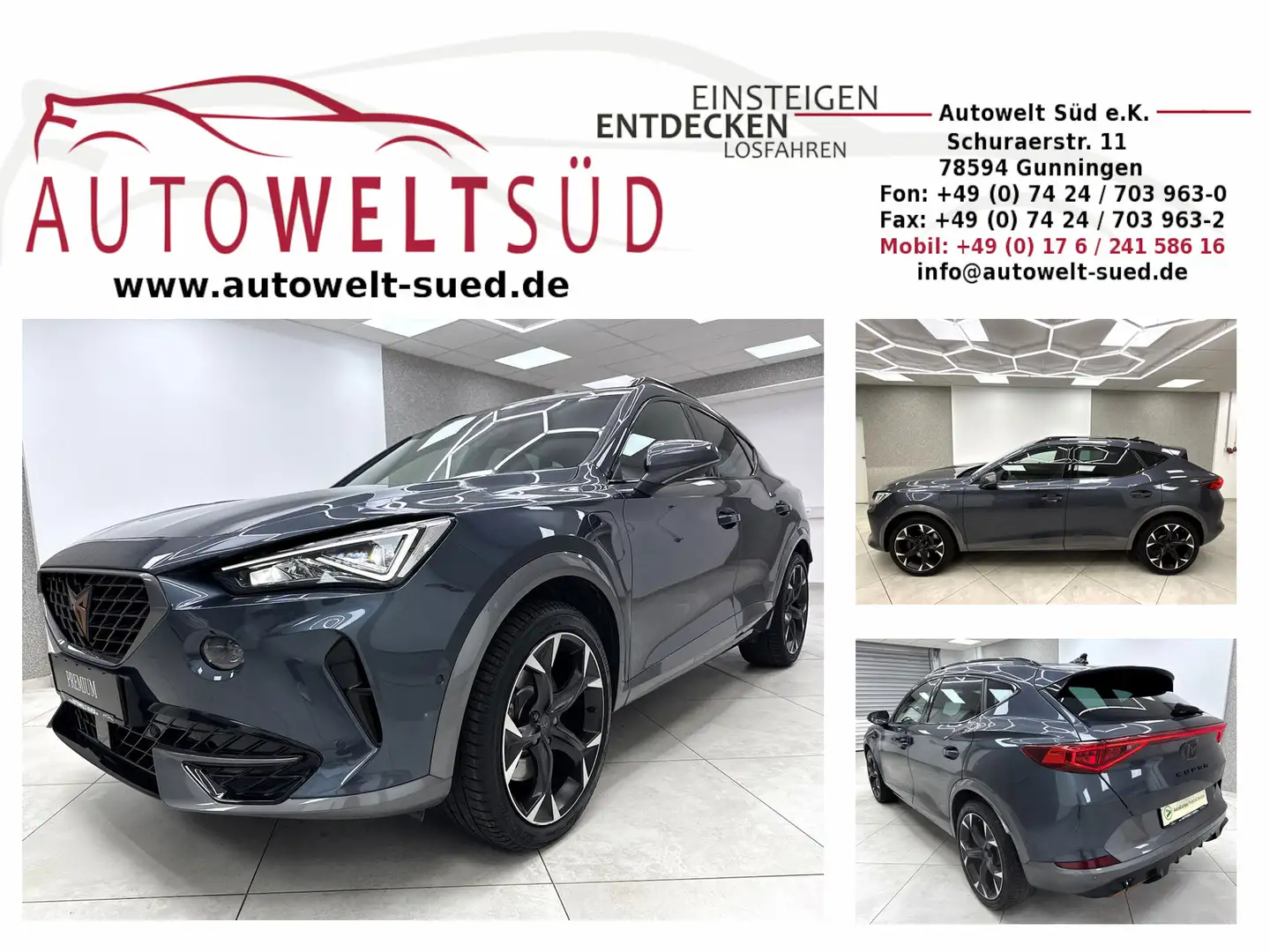 CUPRA Formentor VZ 1.4 TSI eHybrid ACC DCC ElHeck VCkpt Navi LED Gris - 1