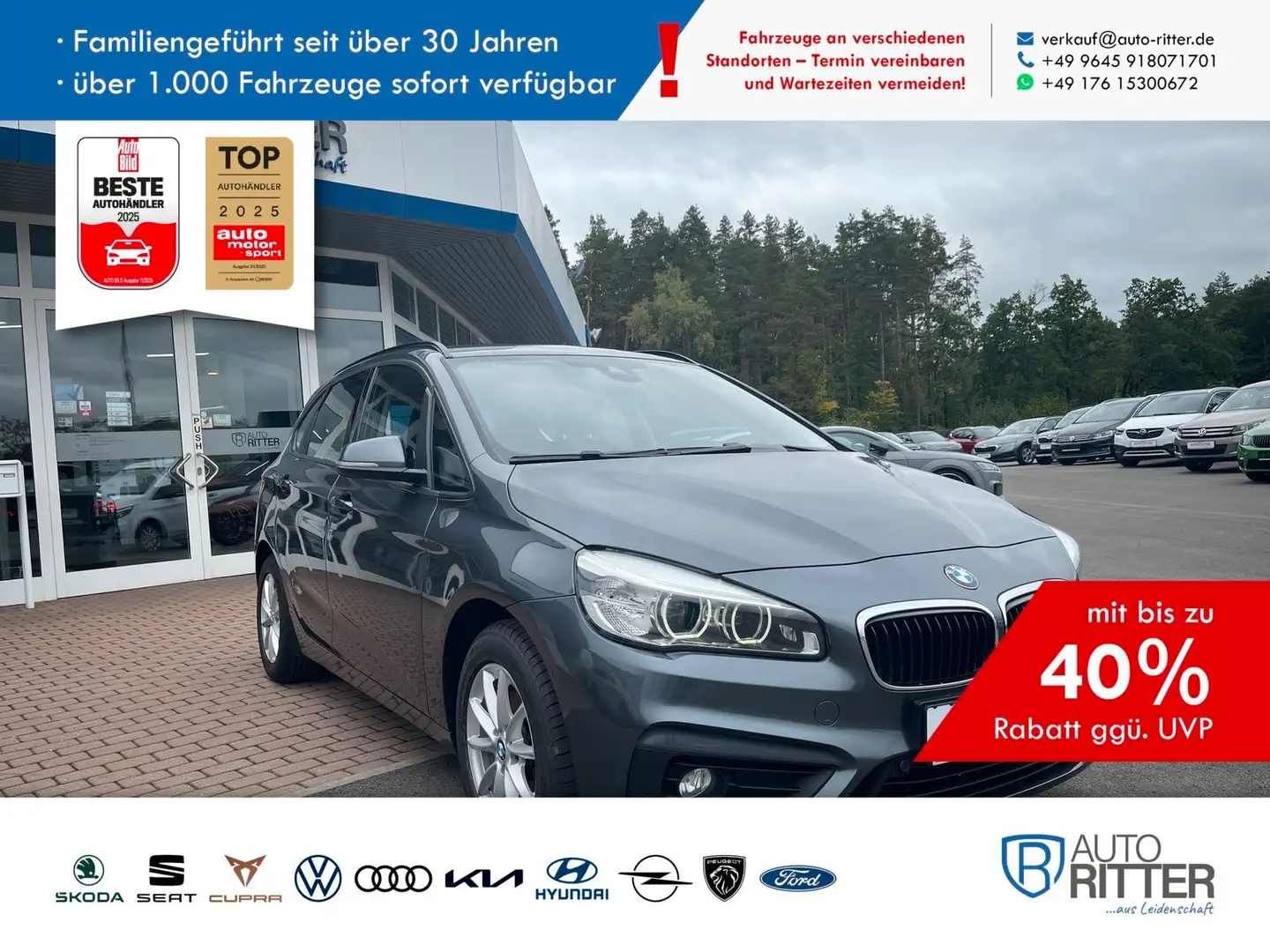 BMW 218 Navigation+AHK+Kamera Grau - 1