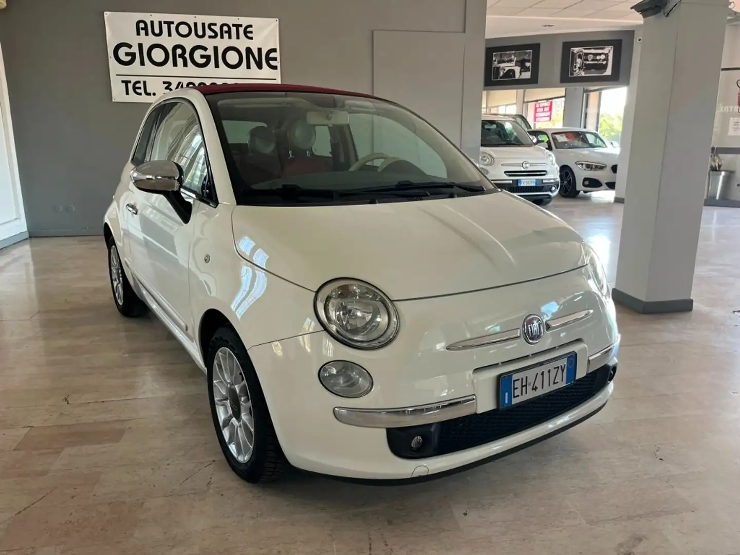 Fiat 500C Cabrio 1.3 M-jet Interno in Pelle Bianco - 1