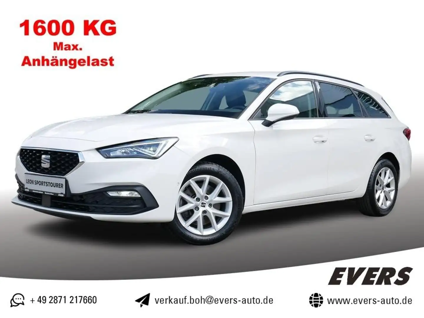 SEAT Leon ST 2.0 TDI DSG STYLE AHK+NAVI+VC+KAMERA+SHZ Weiß - 1