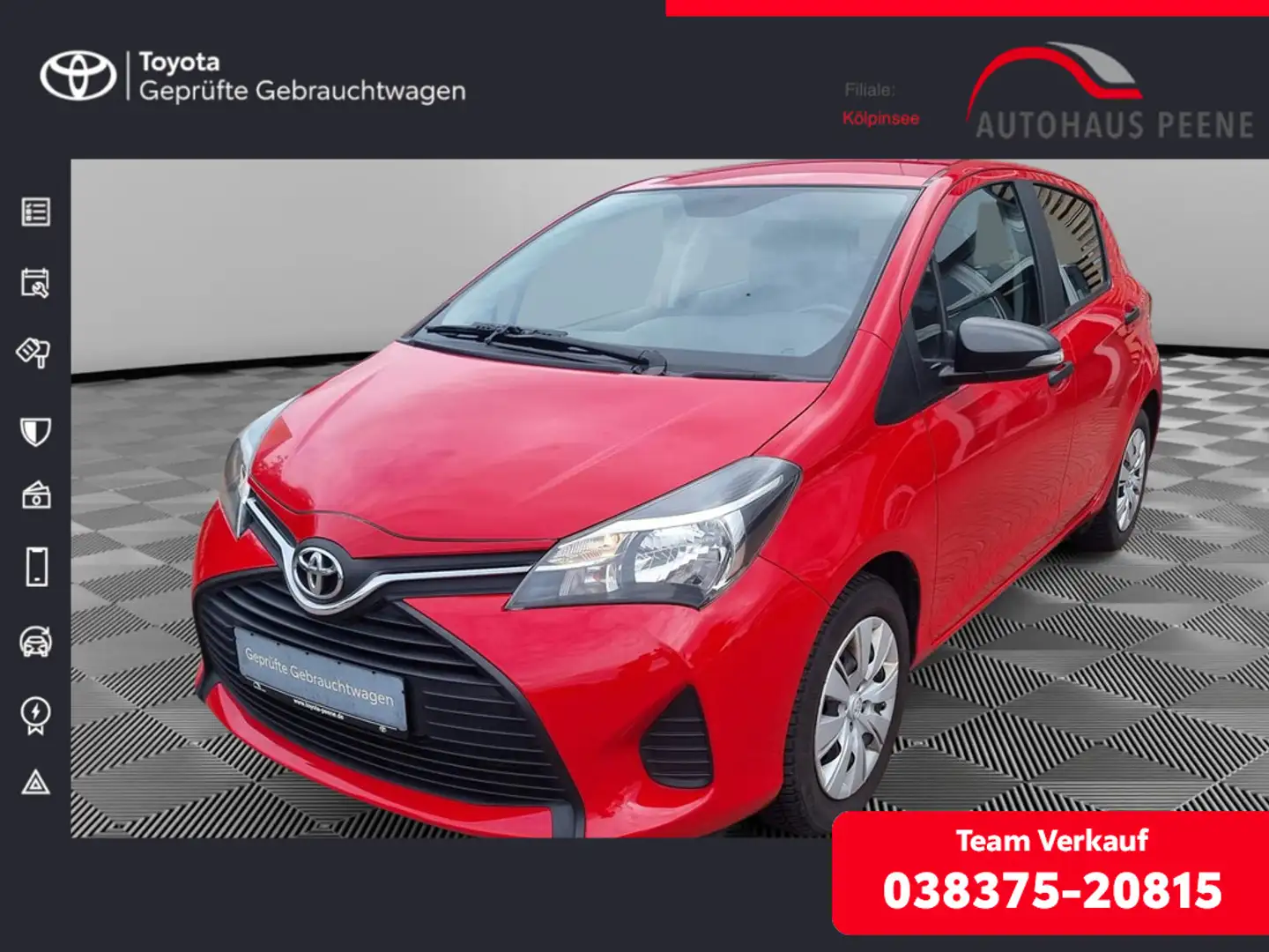 Toyota Yaris 1.0 Klima, ZV, Einparkhilfe Rot - 1