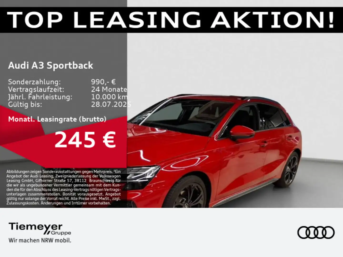 Audi A3 30 TFSI S LINE MATRIX LM18 NAVI AHK Rosso - 1