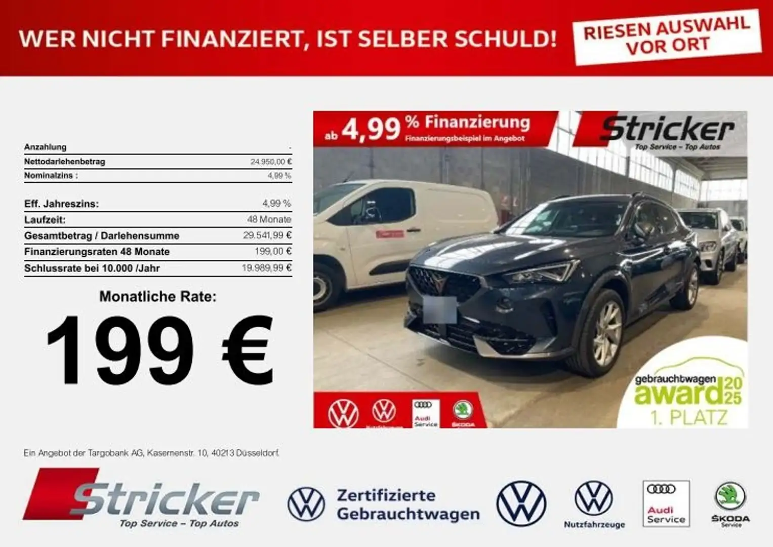 CUPRA Formentor 1.5TSI DSG 199,-ohne Anzahlung Navi ACC Kamera Silber - 1