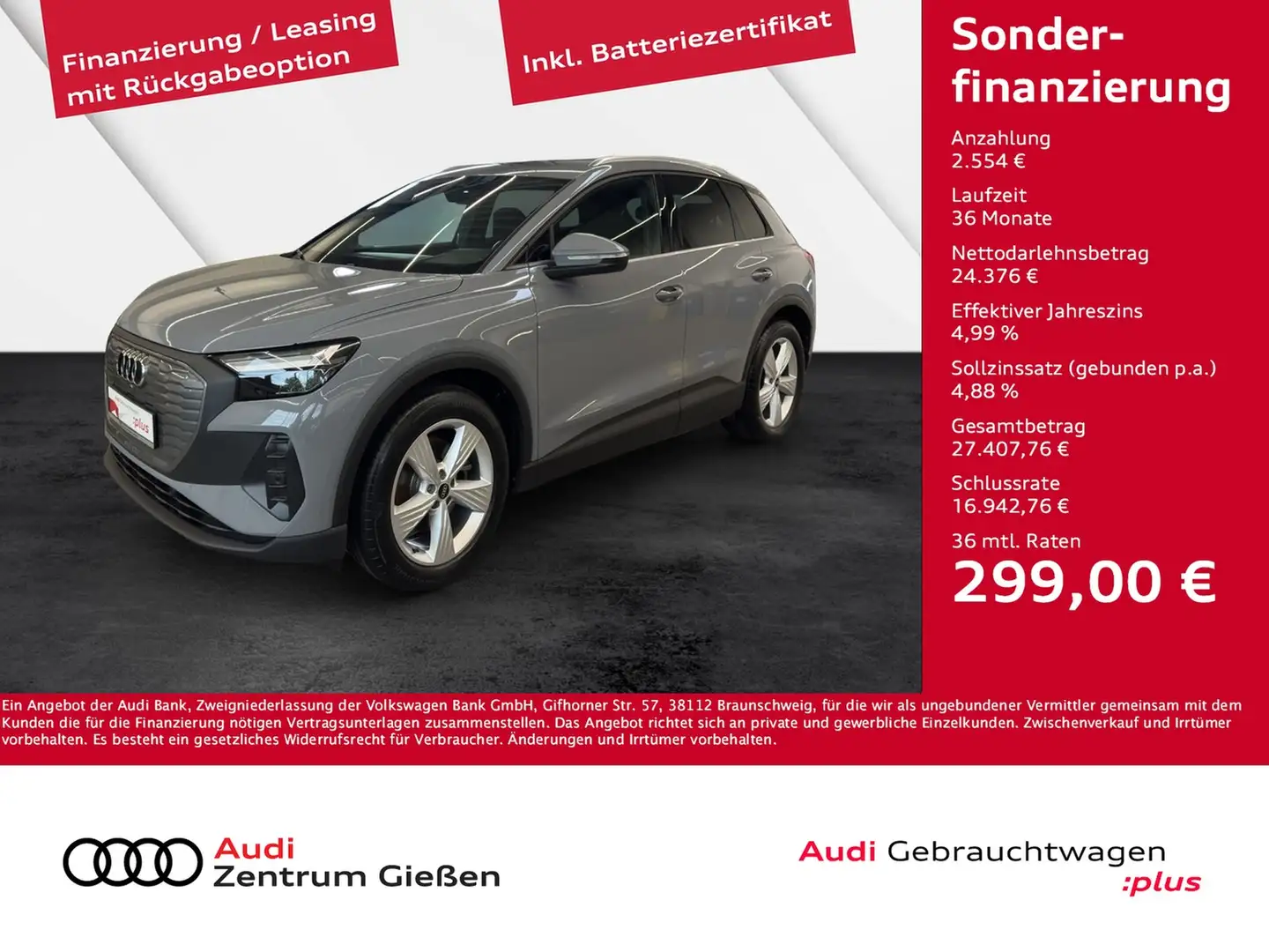 Audi Q4 e-tron 35 basis Assistenzpaket Komfortpaket LED Grau - 1