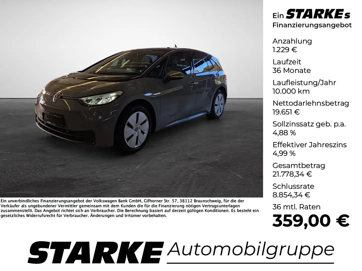 Volkswagen ID.3 Pure Performance LED Navi Anhängevorrichtung Ka... Grau - 1