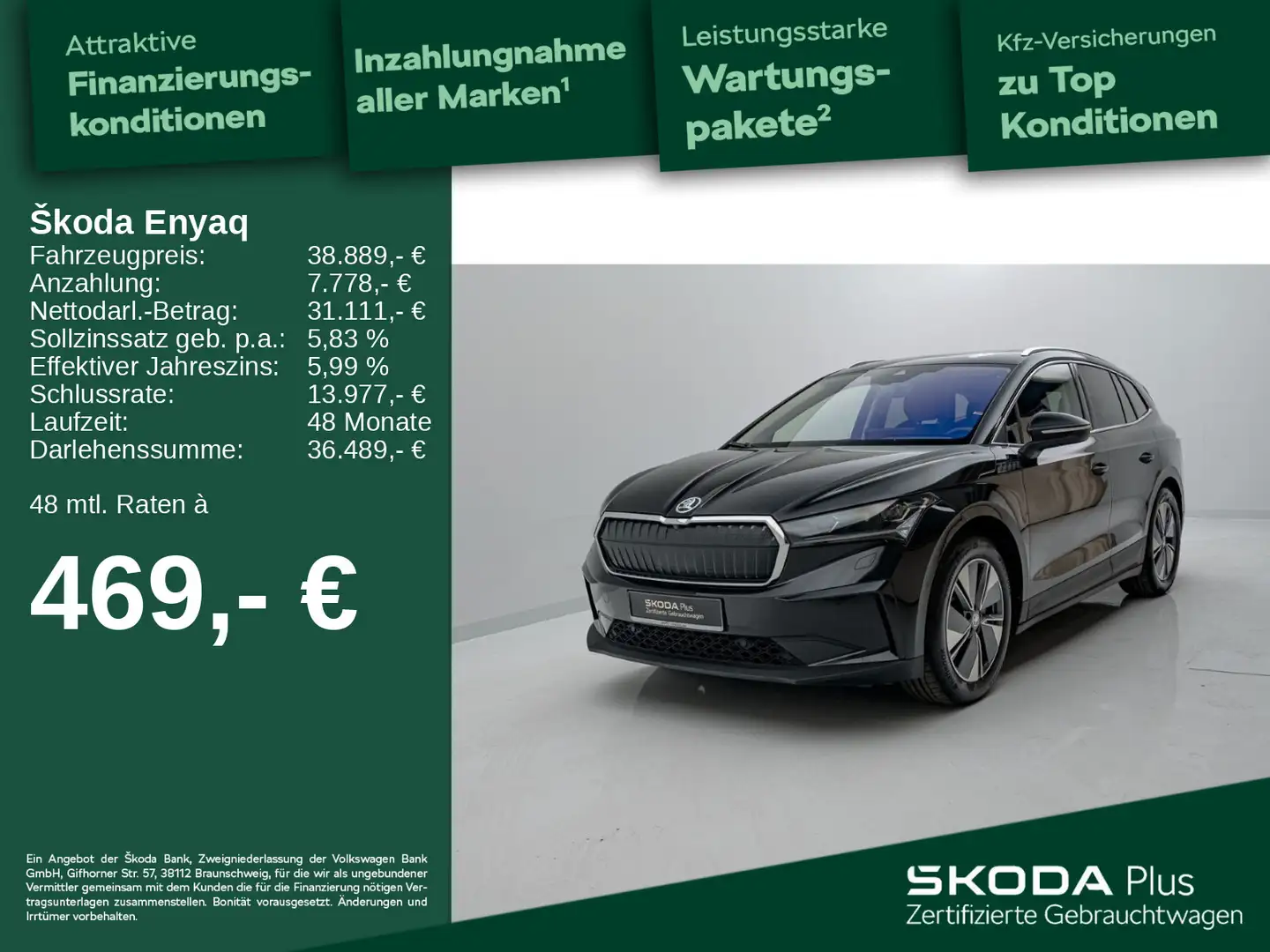 Skoda Enyaq iV 80 SUITE*AHK*TRAVEL*PANO*360°*RFK*LED* Schwarz - 1