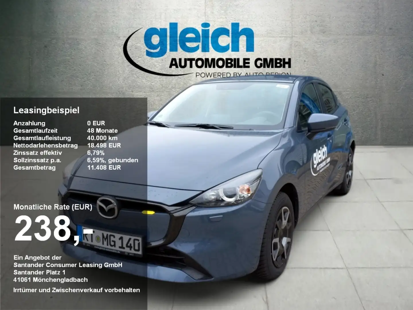 Mazda 2 1.5L e-SKYACTIV G 90ps Center-Line LED Klima Grau - 1