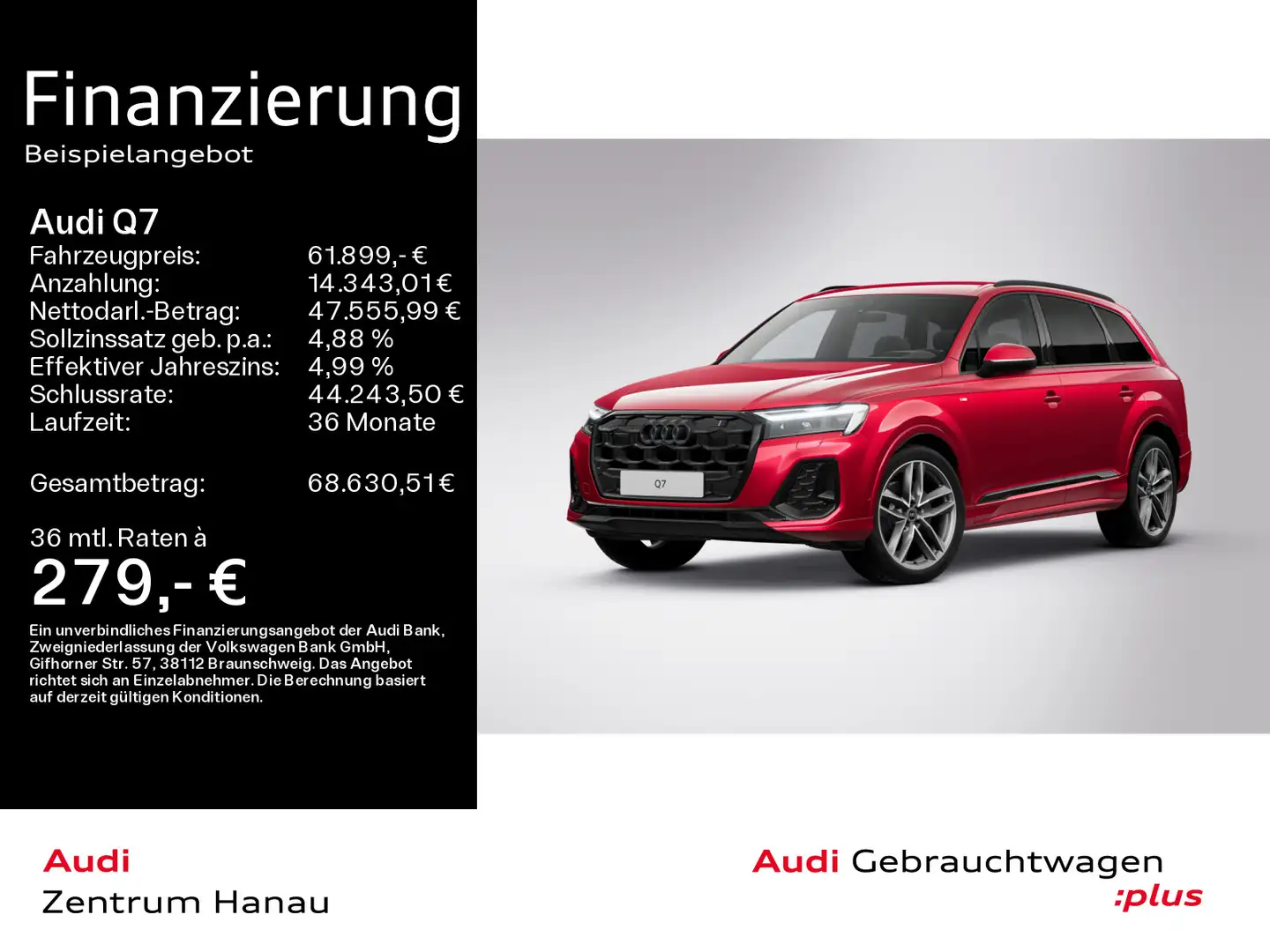 Audi Q7 45 TDI quattro S-LINE*NAVI*MATRIX*HUD*LUFT*AH Rot - 1