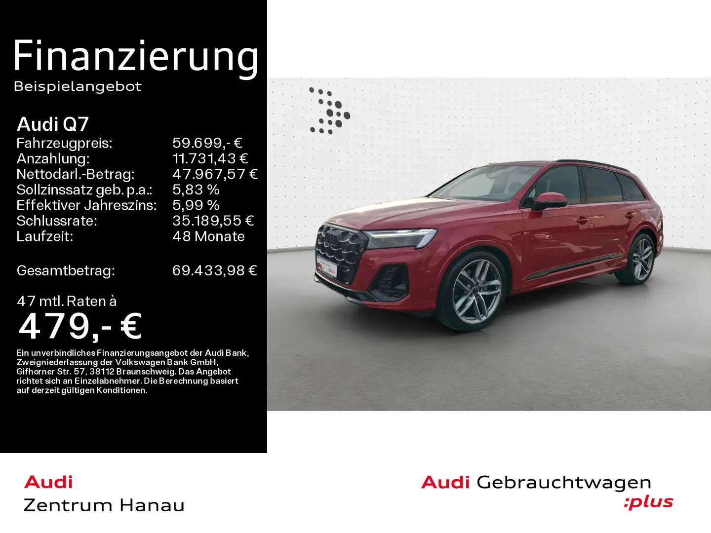 Audi Q7 45 TDI quattro S-LINE*NAVI*MATRIX*HUD*LUFT*AH Červená - 1