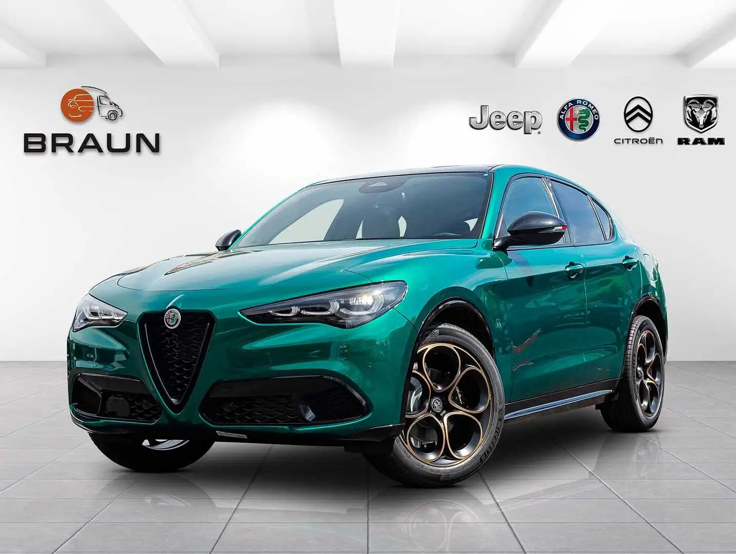 Alfa Romeo Stelvio 2.0 16V Turbo AT8-Q4 INTENSA VOLL! Grün - 1