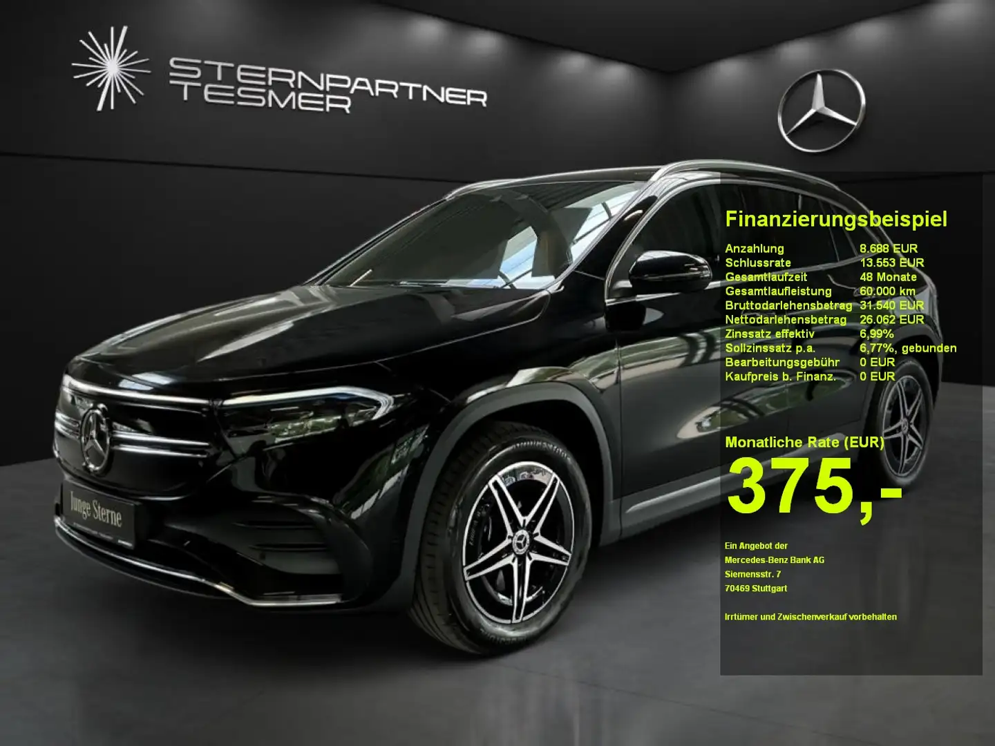 Mercedes-Benz EQA 350 4M AMG Mbux Kamera Sitzh. LED Tempomat Schwarz - 1