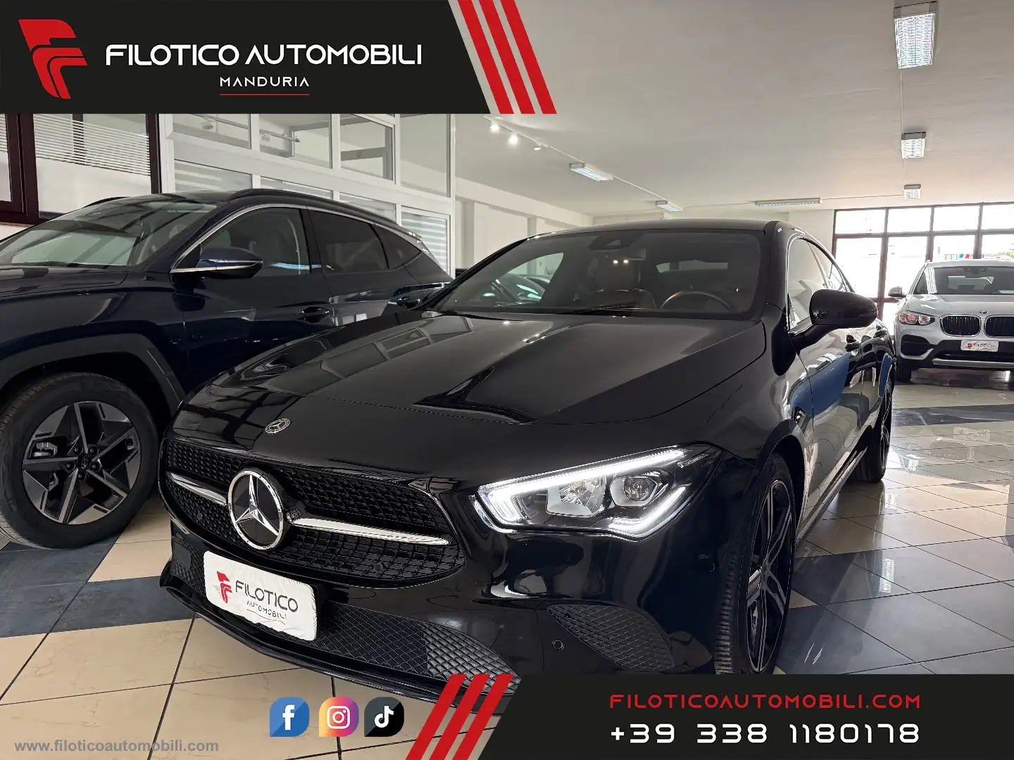 Mercedes-Benz CLA 180 CLA 200 d Sport COUPE 150CV KM 45.173 LED - PELLE Nero - 1