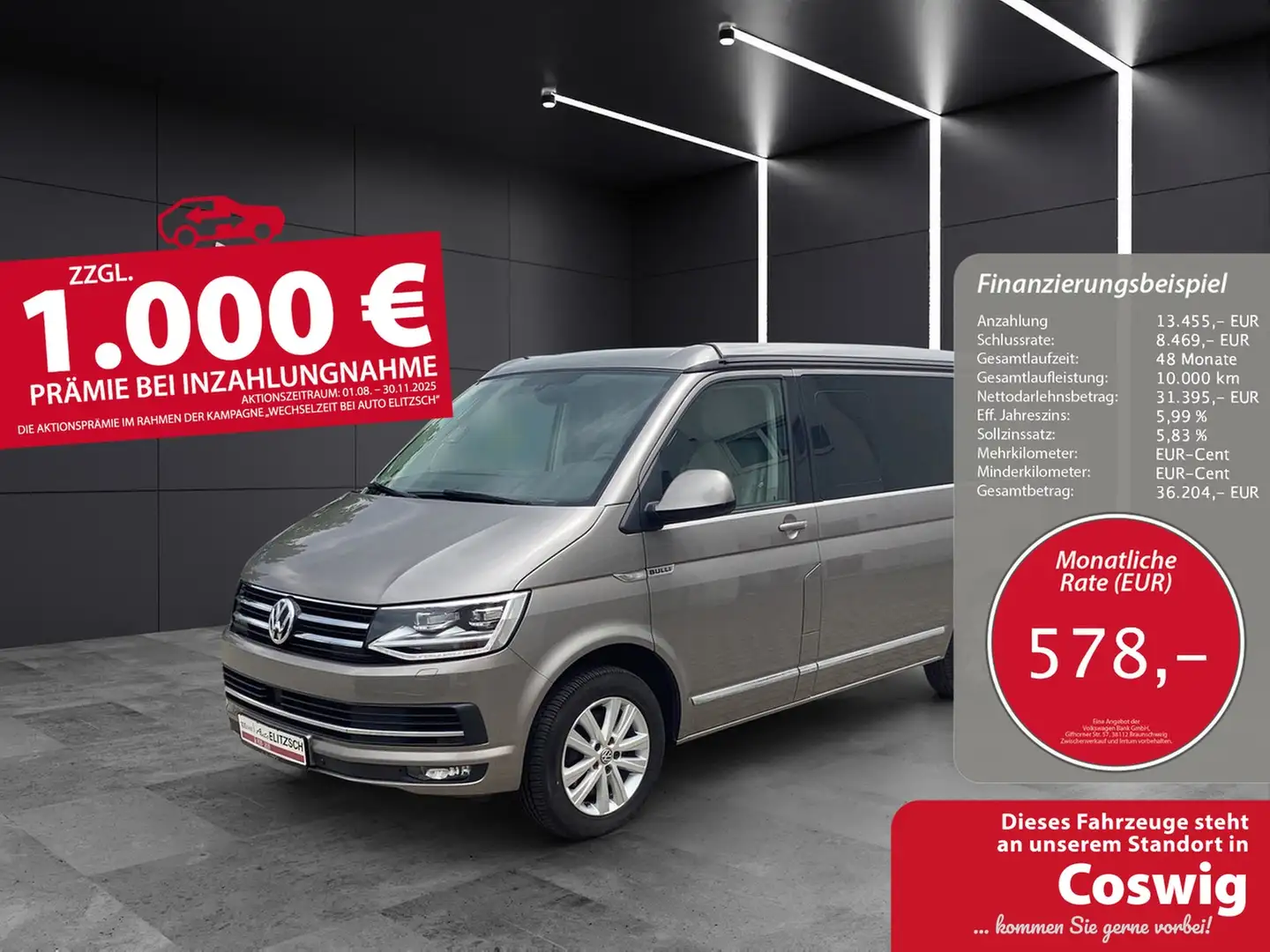 Volkswagen T6 California TDI DSG OCEAN STH LED NAVI ACC RFK SH Beige - 1