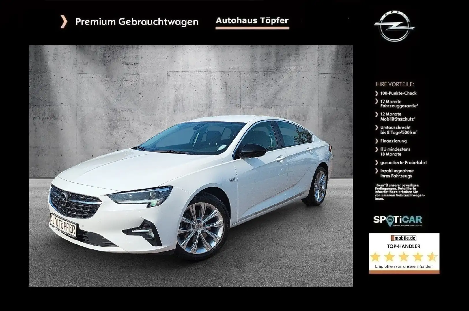 Opel Insignia B "Grand Sport"  Premium Elegance 1Hand Wit - 1