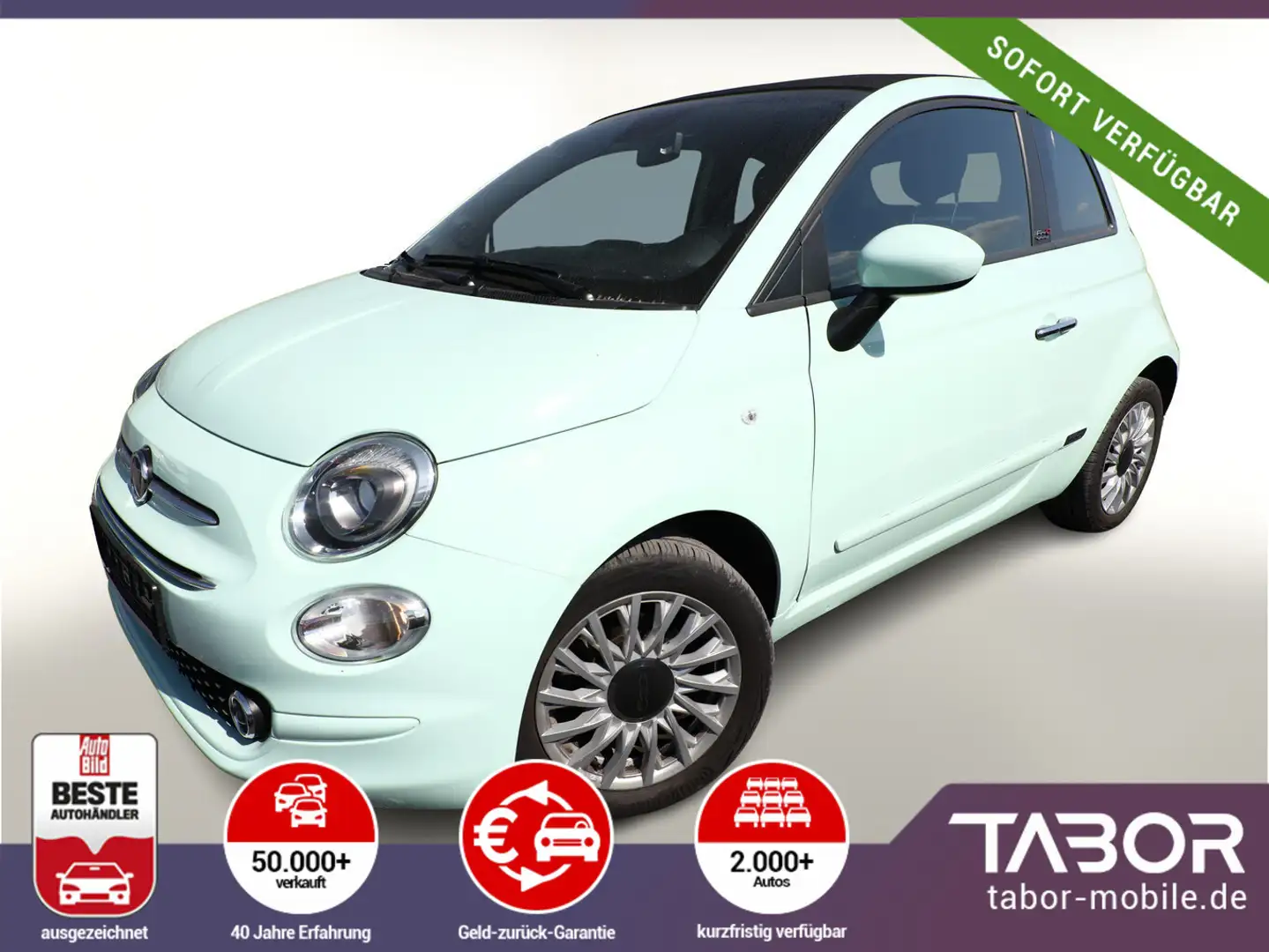 Fiat 500C 1.2 Dualogic Lounge TFT PDC CarPlay 15 Grau - 1