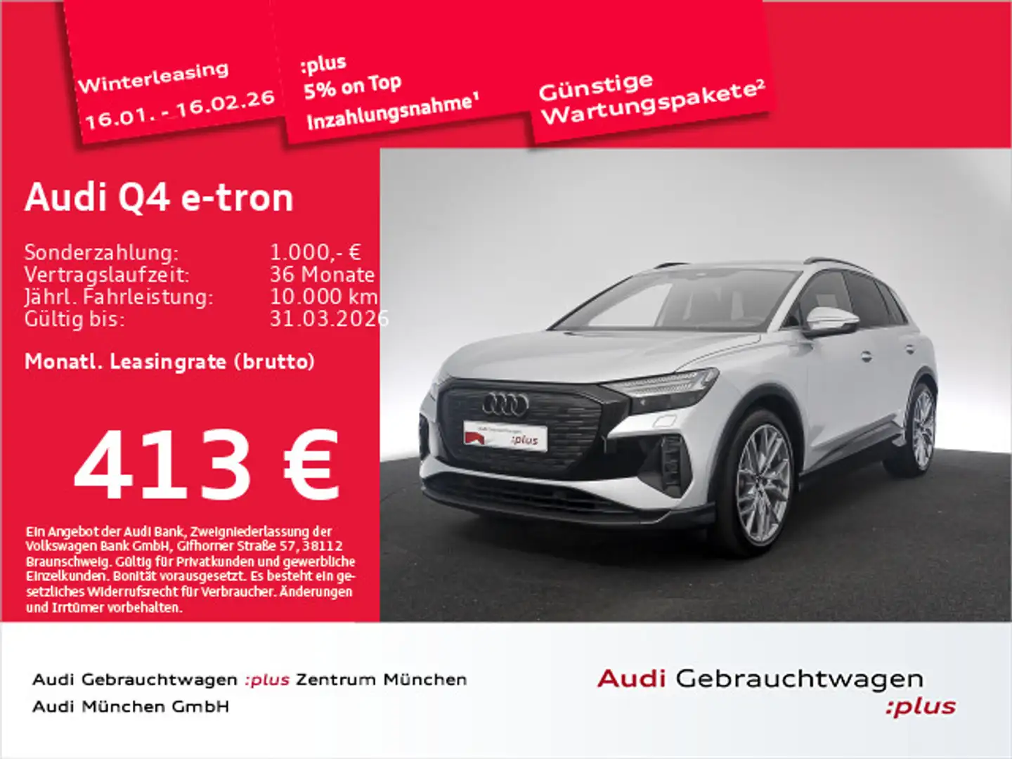 Audi Q4 e-tron 45 advanced 21"Zoll/AHK/Matrix/SONOS Silber - 1