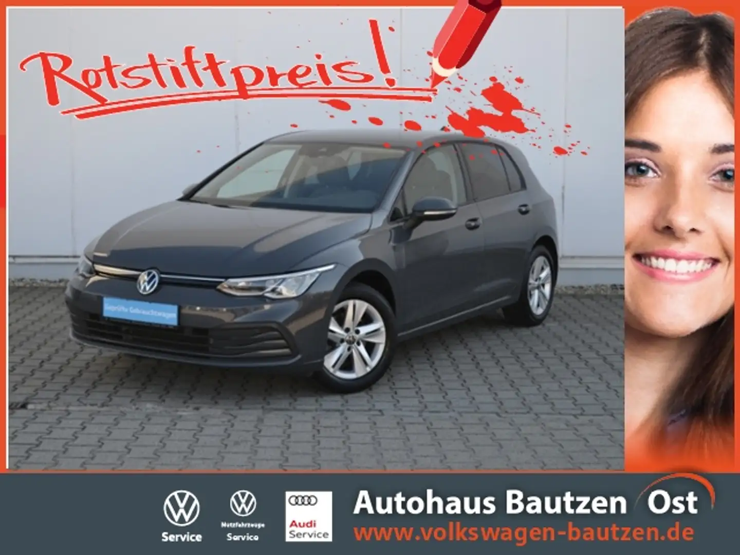 Volkswagen Golf VIII 1.5 TSI Life LED/NAVI-PRO+VZE/16-ZOLL/DIGITA Grau - 1