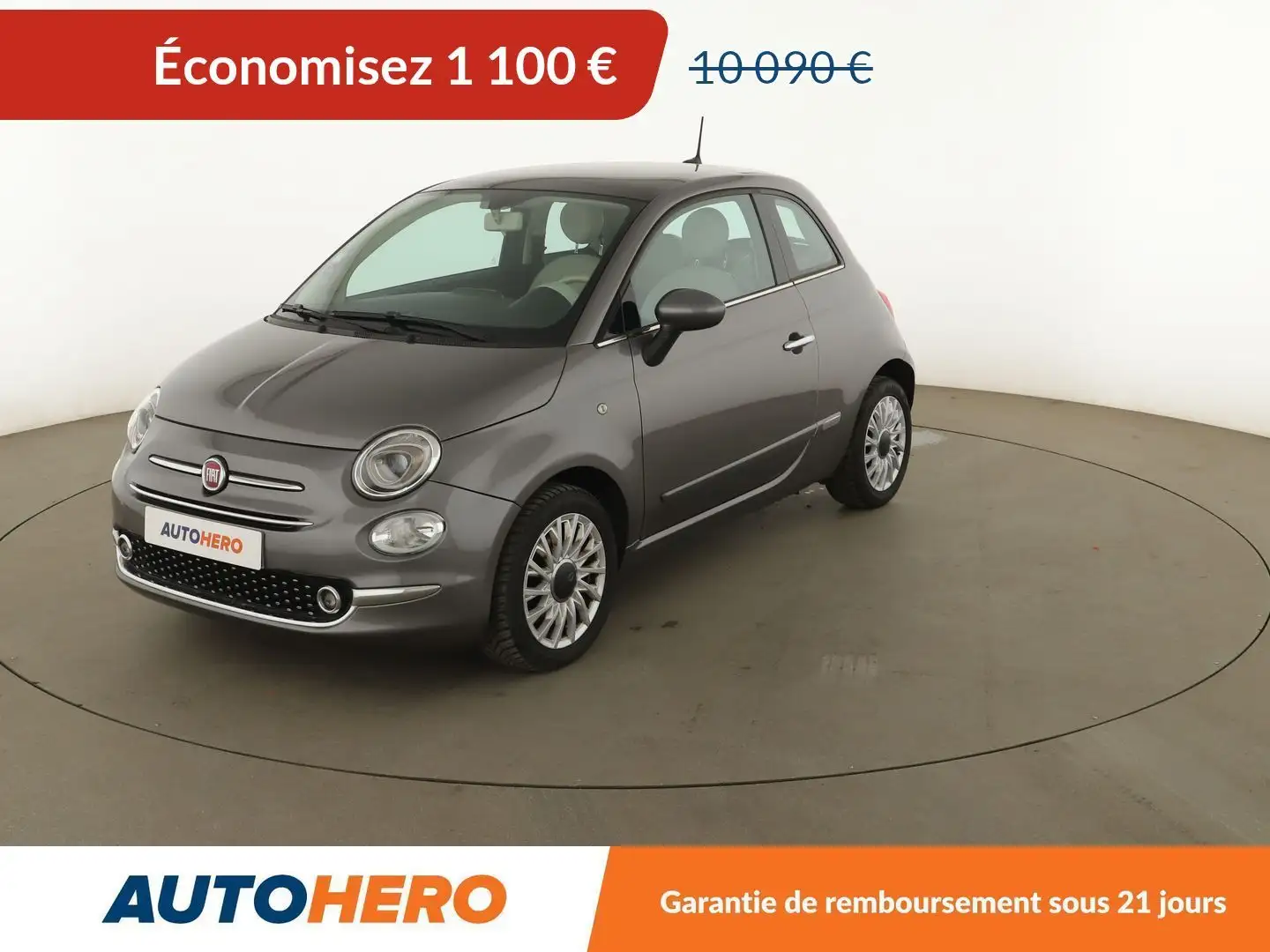 Fiat 500 1.2 Lounge Gris - 1