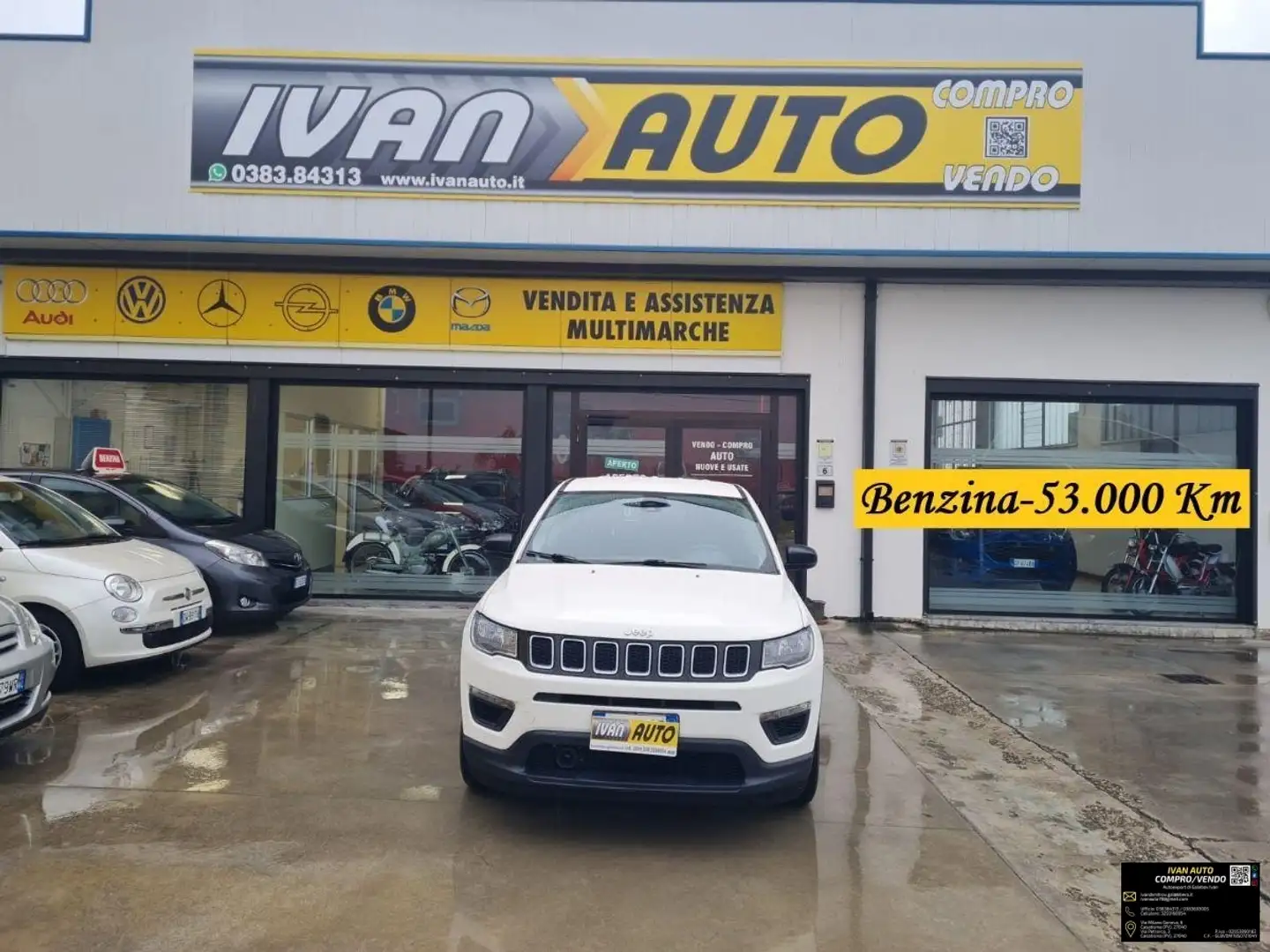 Jeep Compass 1.4 Benzina-53.000 Km-Anno 2019 Blanc - 1