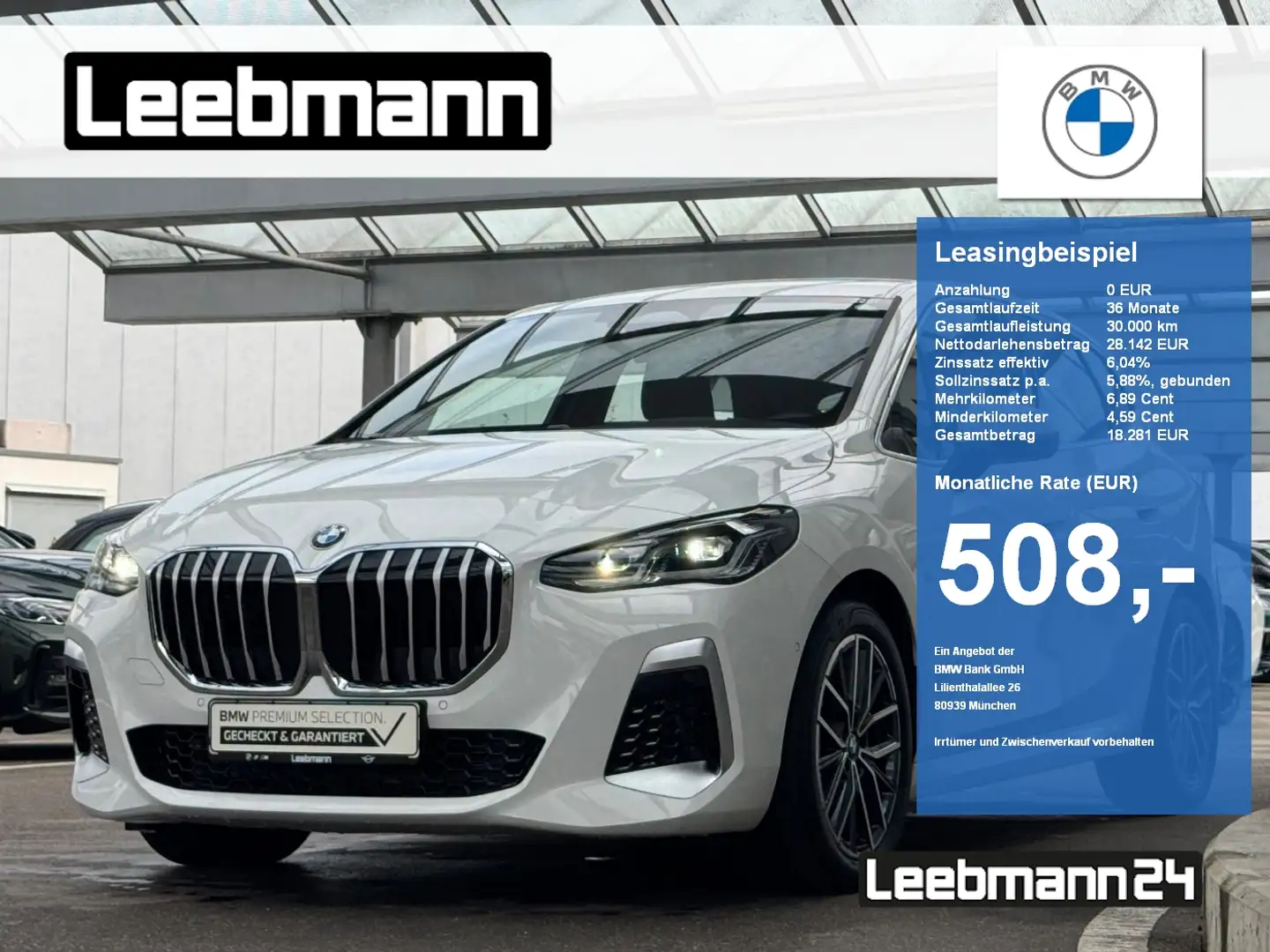 BMW 218 i Active Tourer M-Sport AHK GARANTIE-07/2029 Weiß - 1