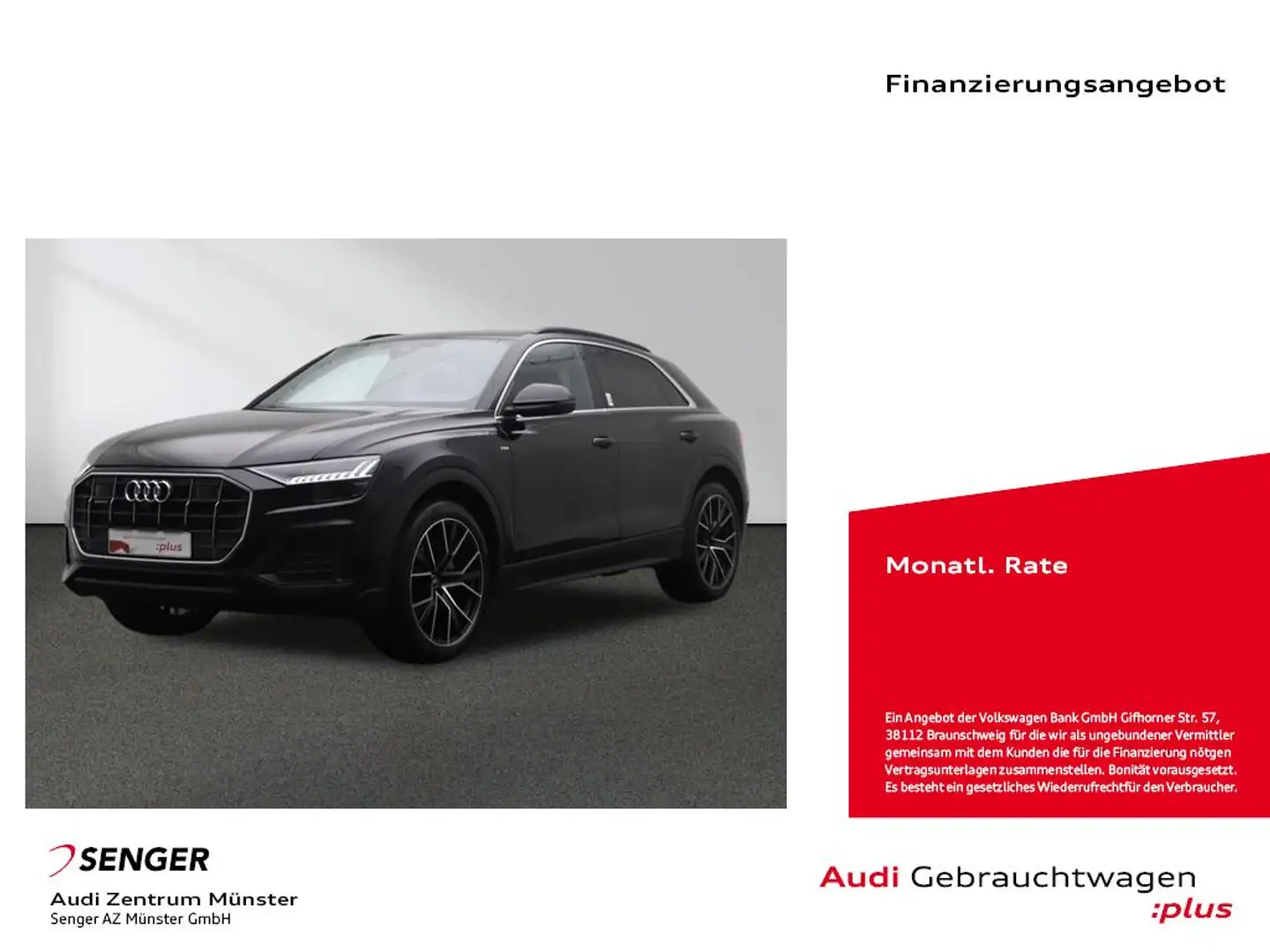 Audi Q8 50 TDI quattro S line Matrix Pano AHK Standh. Чорний - 1
