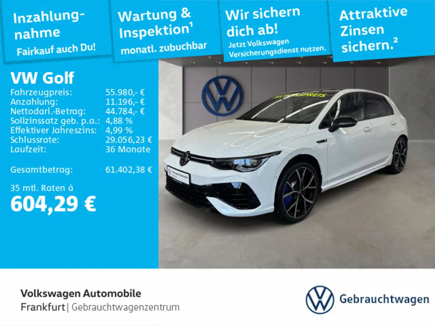 Volkswagen Golf VIII 2.0 FSI DSG 4Motion R Navi IQ.Light DA Weiß - 1