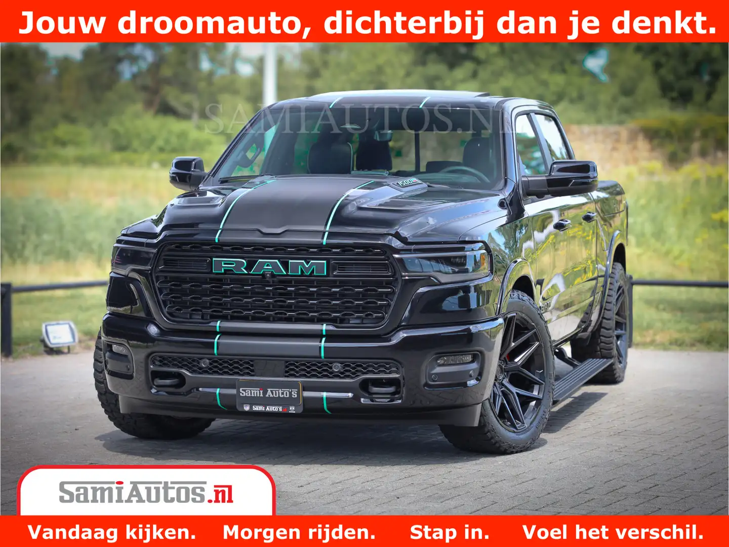 Dodge RAM 1500 Limited H.O 540HP 706Nm | Massage + Full Opti Zwart - 1