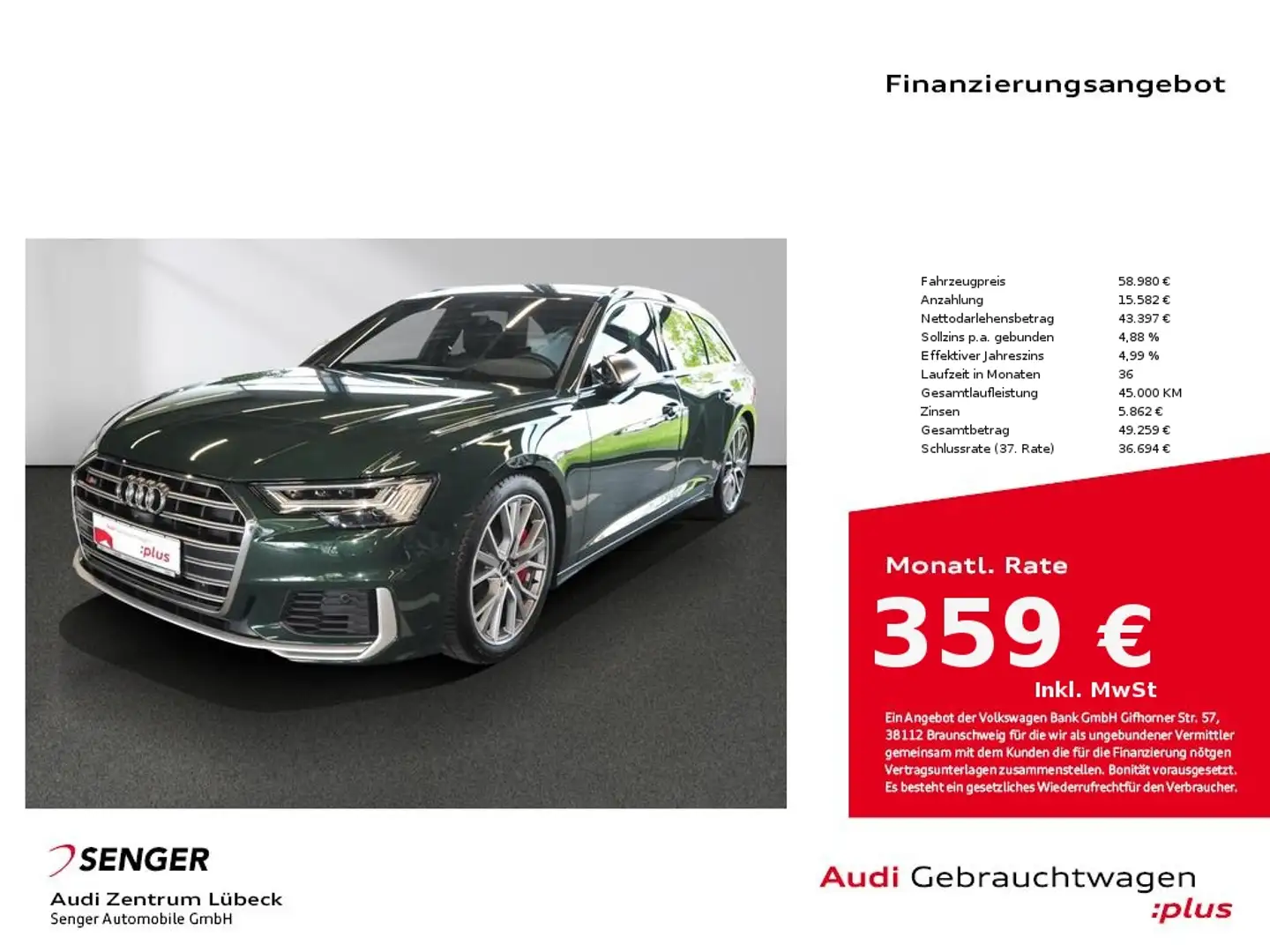 Audi S6 Avant TDI tiptronic HD-Matrix AHK B&O Standh. Vert - 1