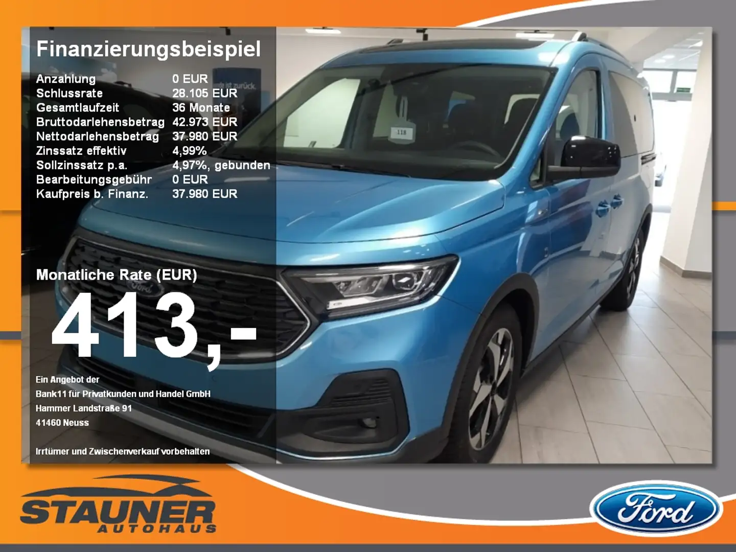 Ford Tourneo Connect 2.0 EcoBlue Active L2 LED Bleu - 1