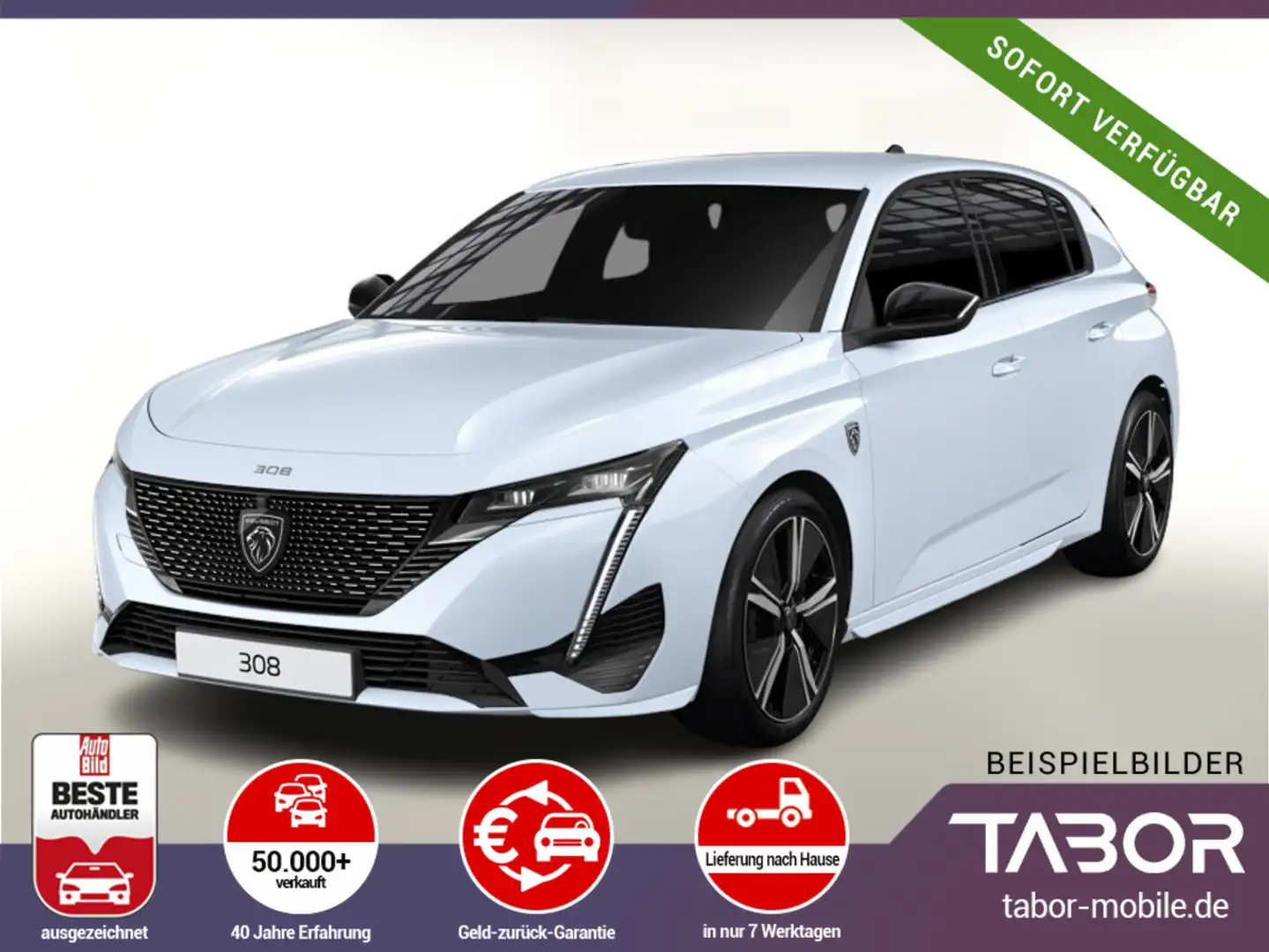 Peugeot 308 130 EAT8 GT Nav 360° ACC Keyl Alarm Totw LPA Weiß - 1