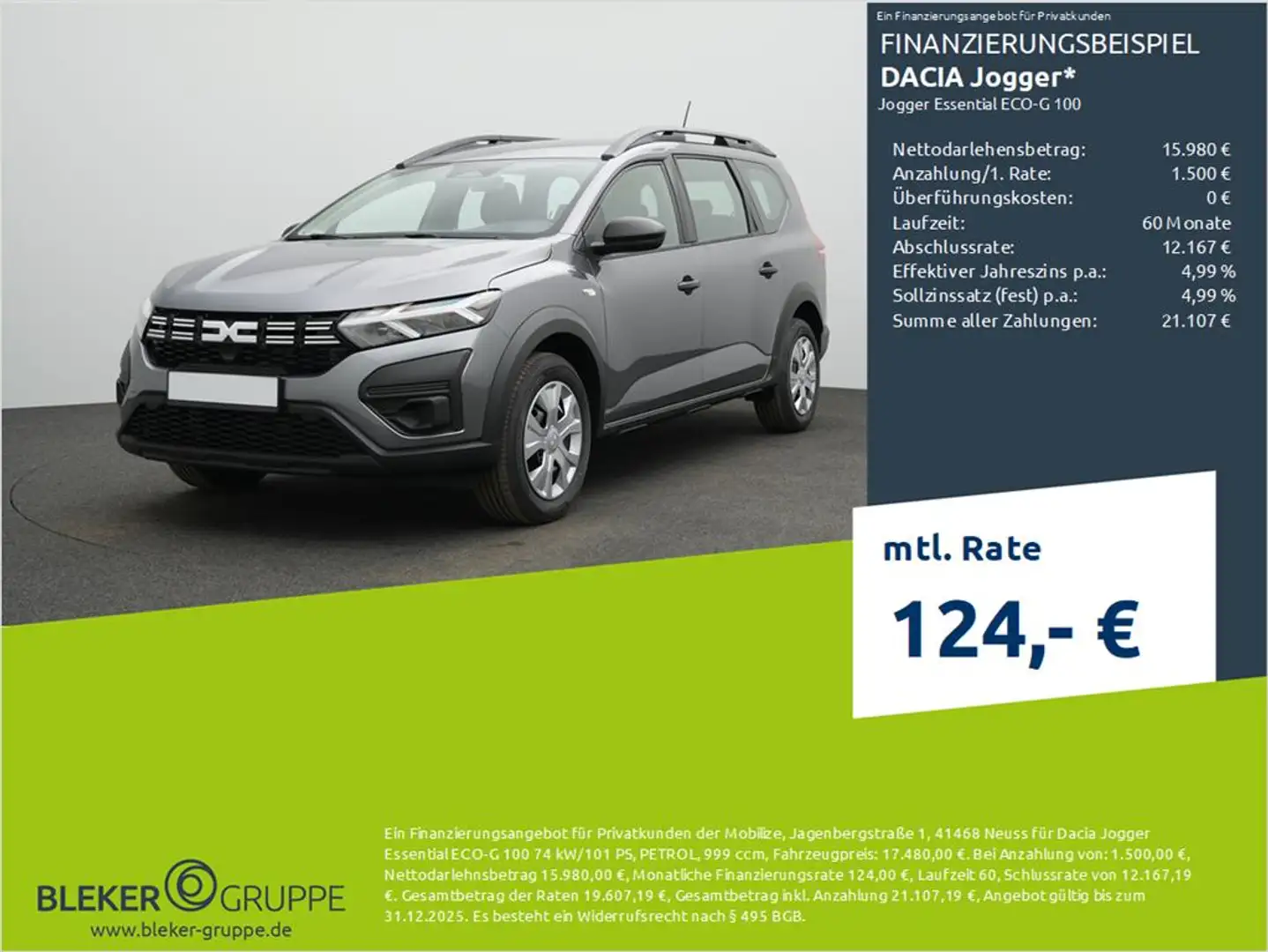 Dacia Jogger Essential ECO-G 100 Grijs - 1