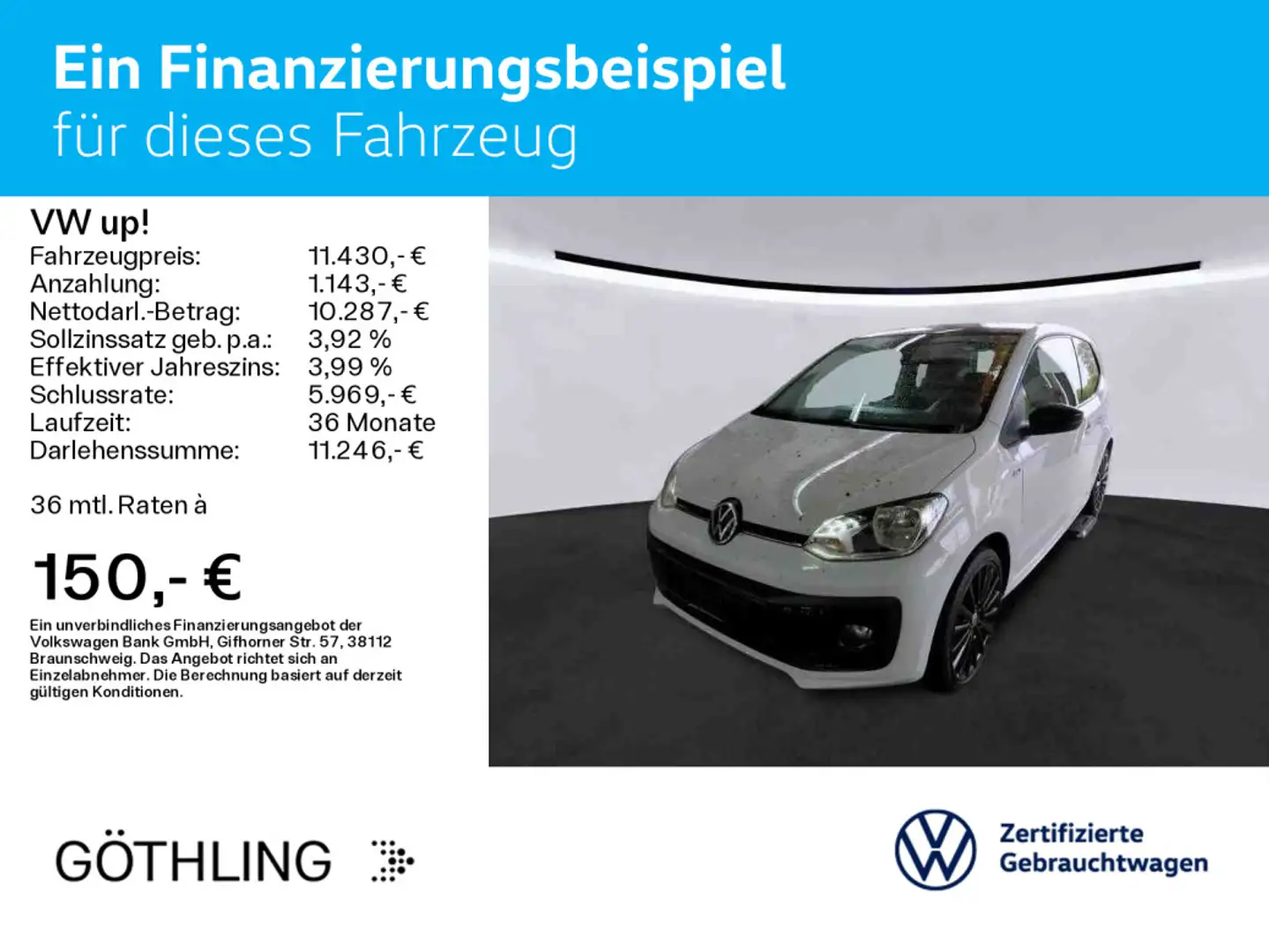 Volkswagen up! R-Line TSI 44kW*WINTER-PAKET*LM-FELGEN Bianco - 2